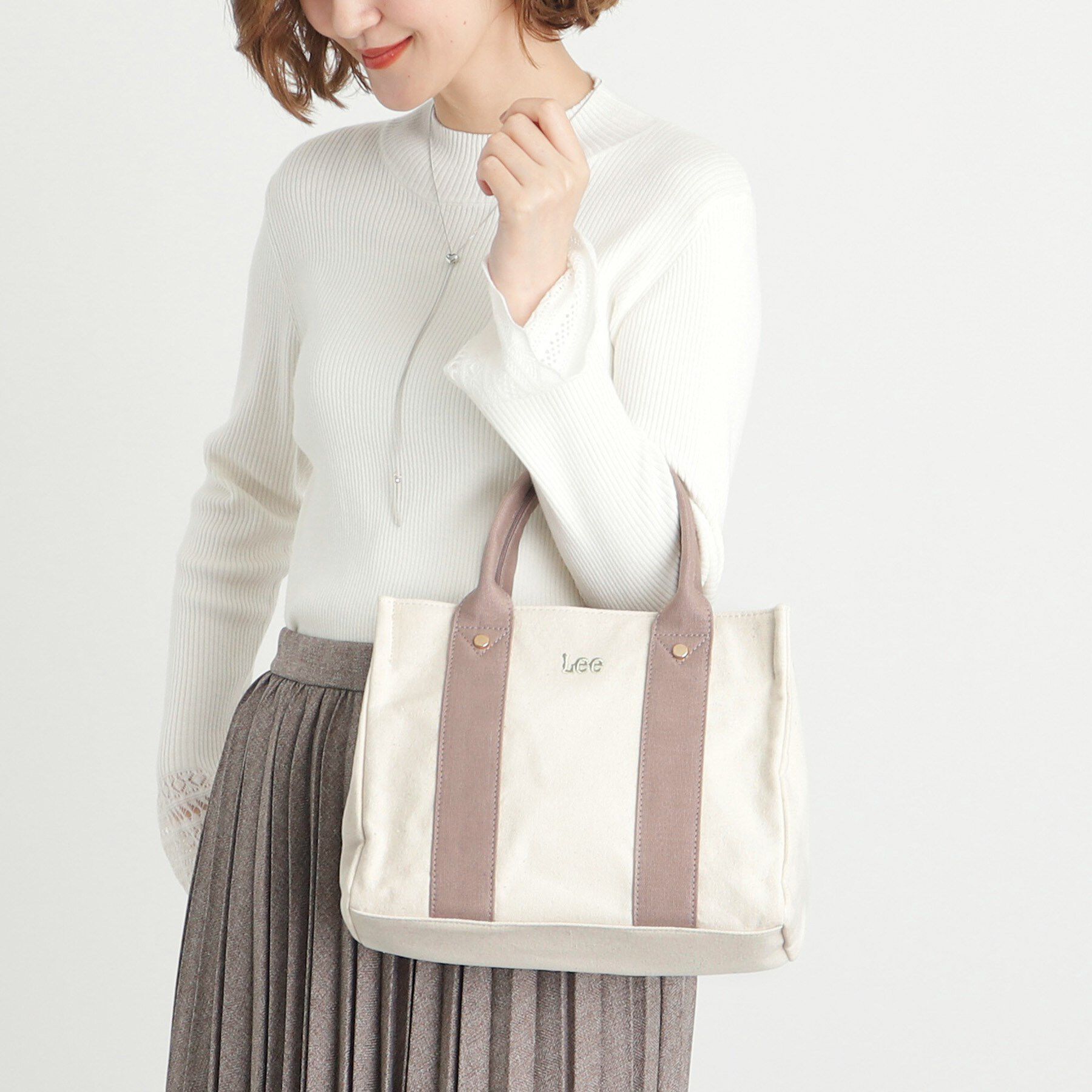 grove「【Lee別注】スクエアキャンバストート」|トートバッグ|ﾁｬｺｰﾙｸﾞﾚｰ(013)