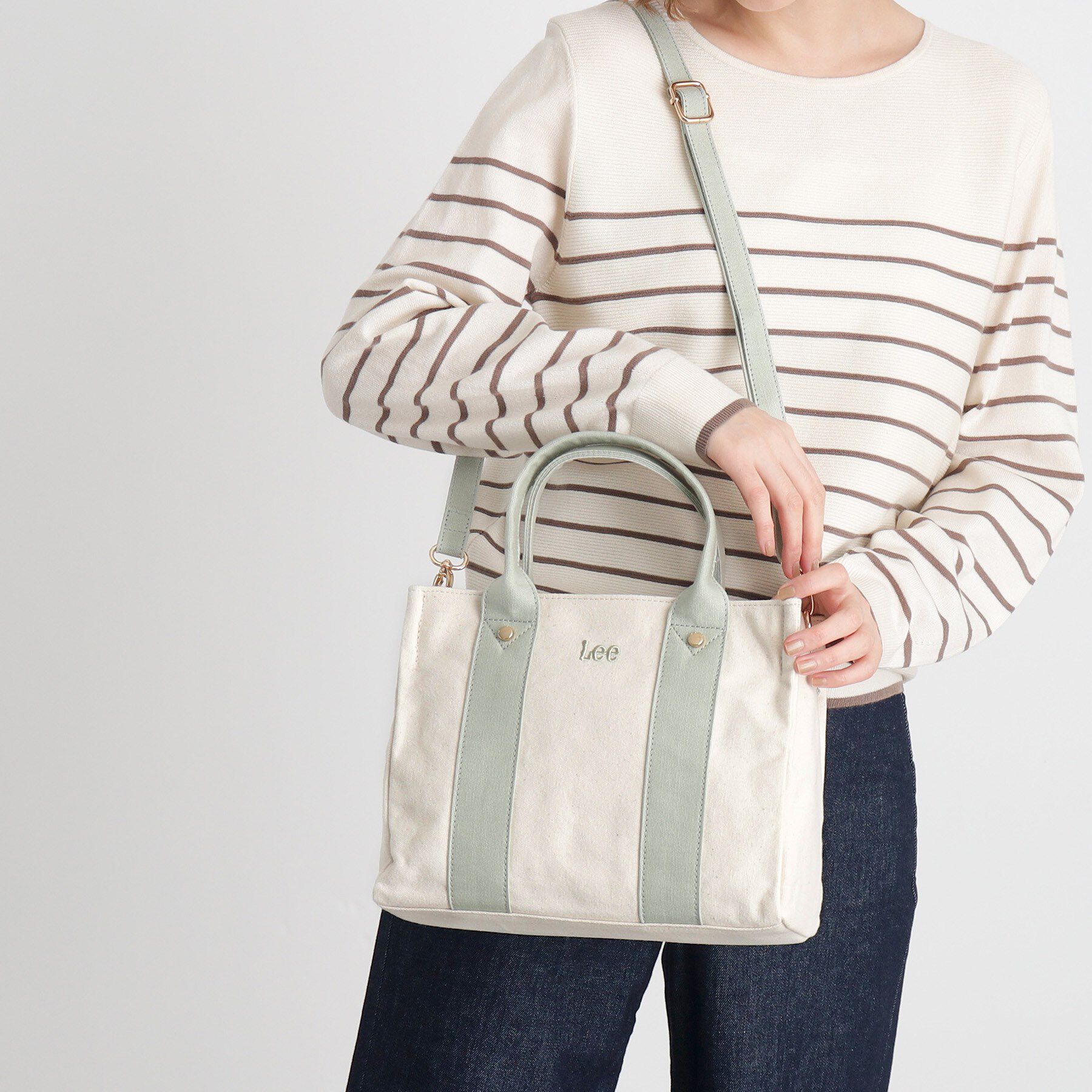 grove「【Lee別注】スクエアキャンバストート」|トートバッグ|ﾐﾝﾄｸﾞﾘｰﾝ(021)