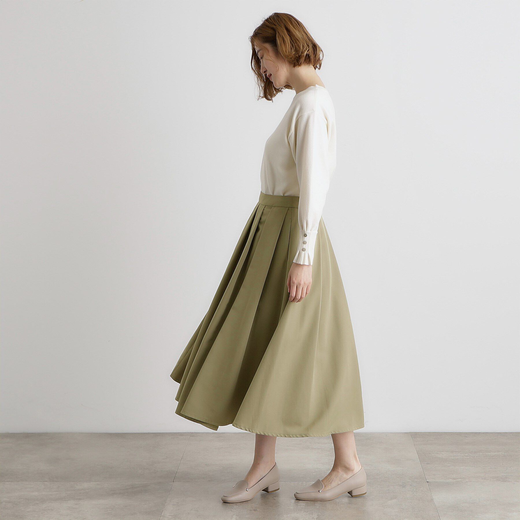 grove「イレギュラータックフレアスカート」|スカート|