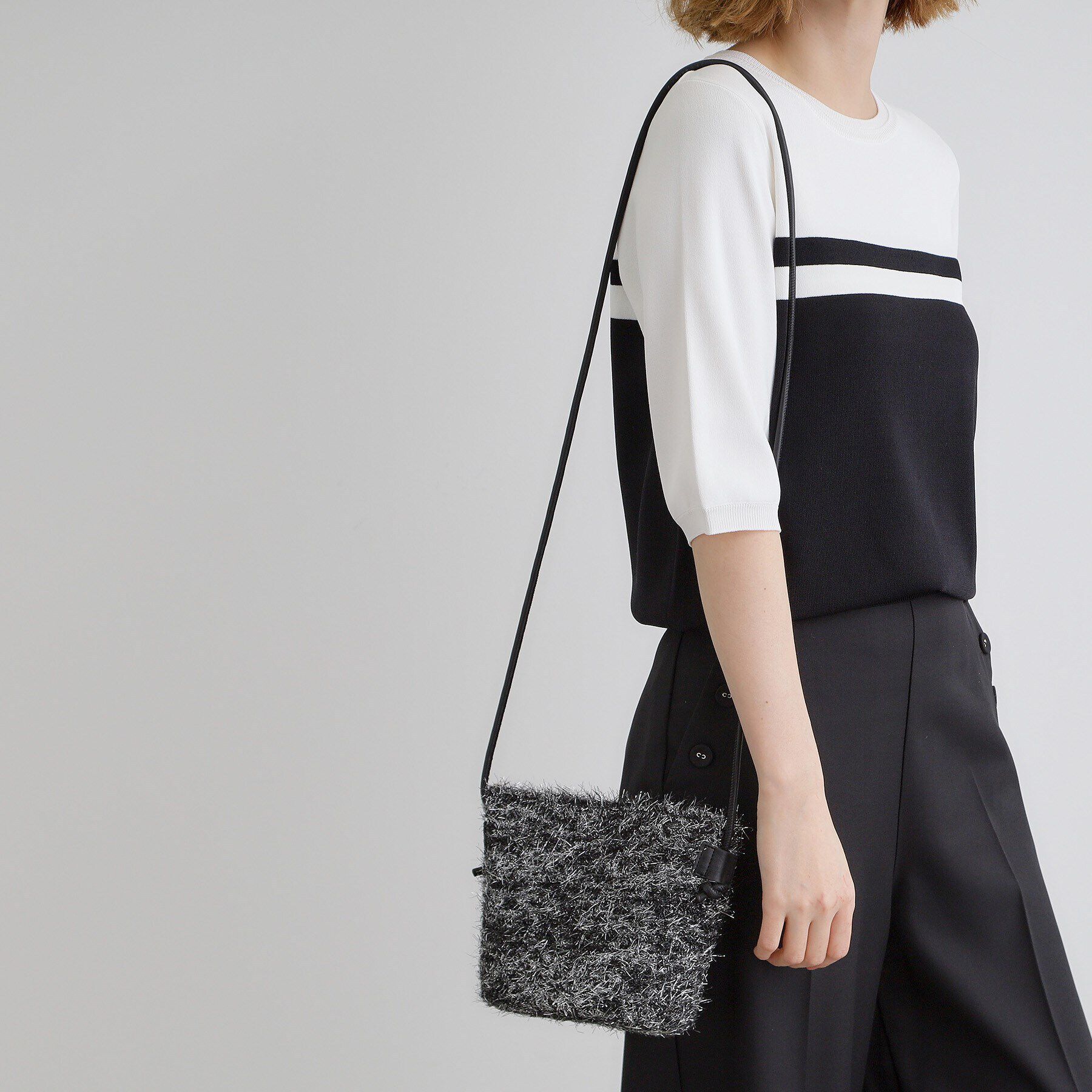 grove「ラメシャギーブレードショルダー」|ショルダー・メッセンジャー|ブラックシルバー(0