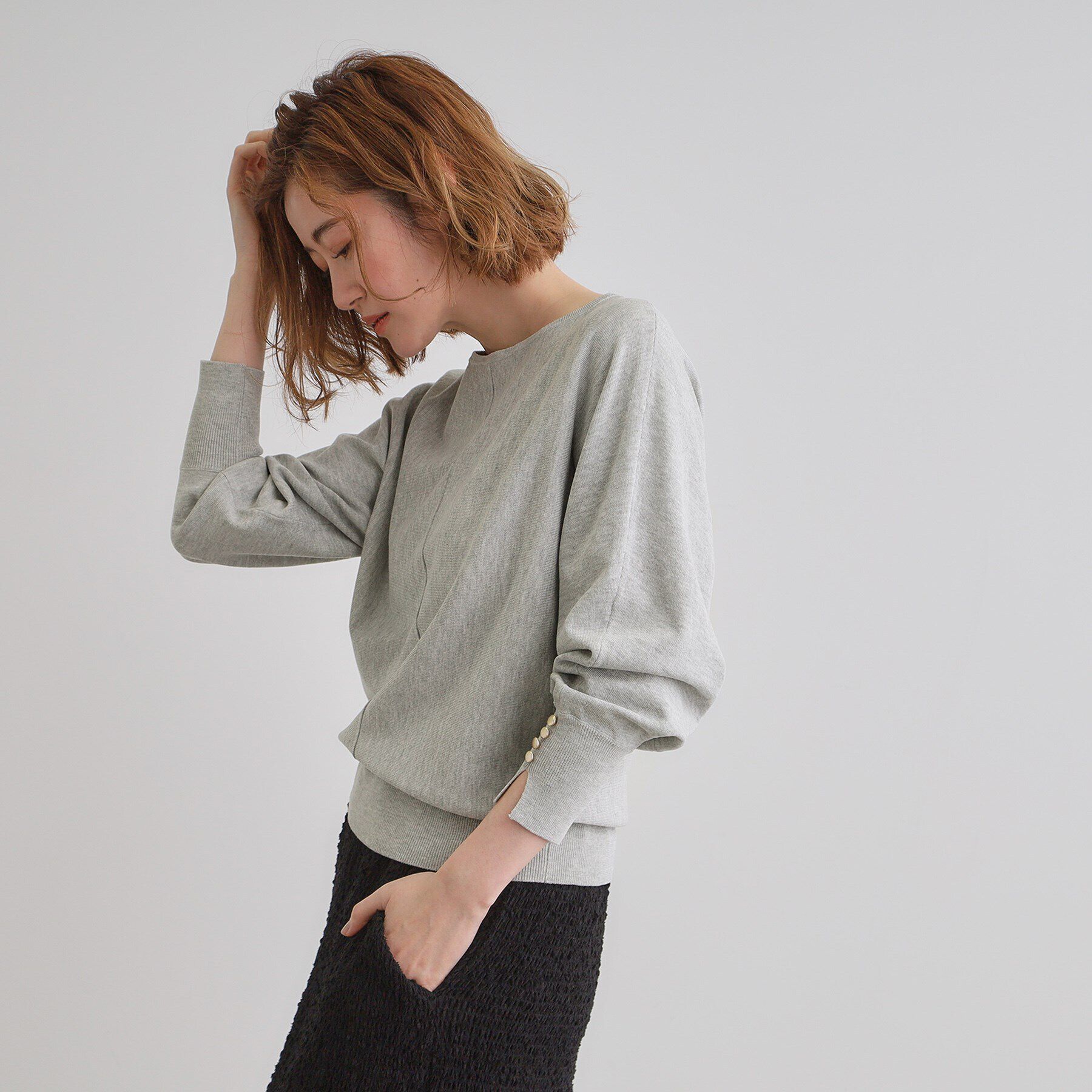 grove「【MW／抗ピル】センターシームドルマンプルオーバー」|ニット・セーター|