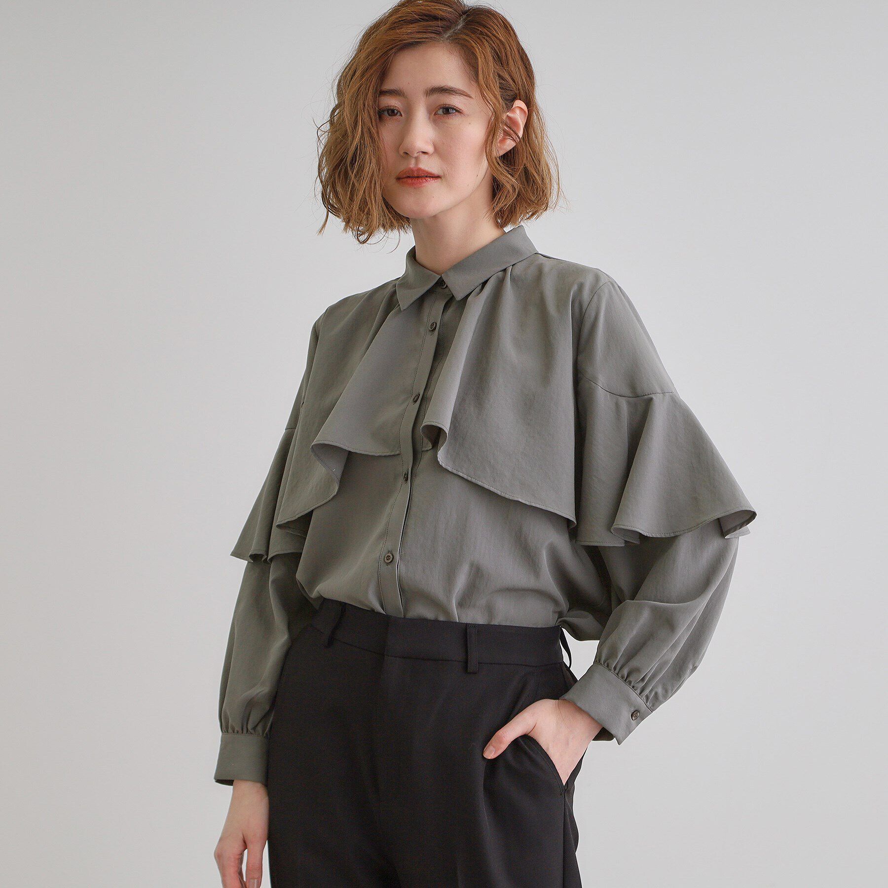 grove「ケープフリルシャツブラウス」|シャツ・ブラウス|