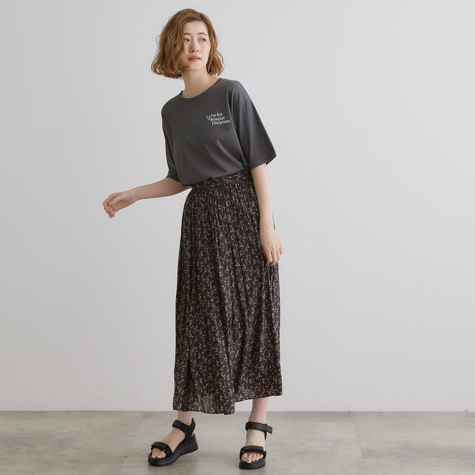 grove「五分袖ロゴプリントTシャツ」|Tシャツ・カットソー|