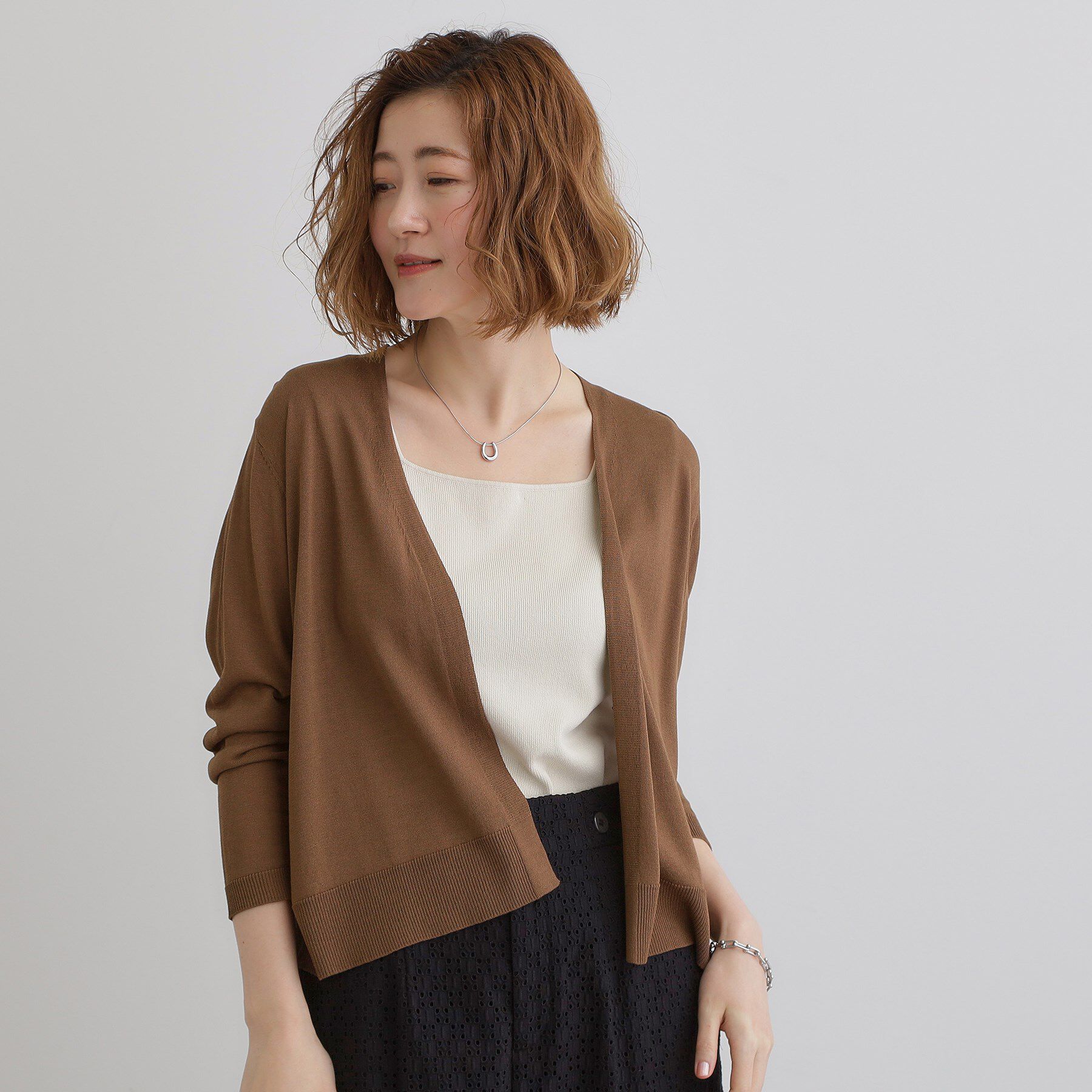 grove「【接触冷感/UVカットetc】夏に嬉しい機能付き！ベーシックショートカーディガン」|カーディガン|
