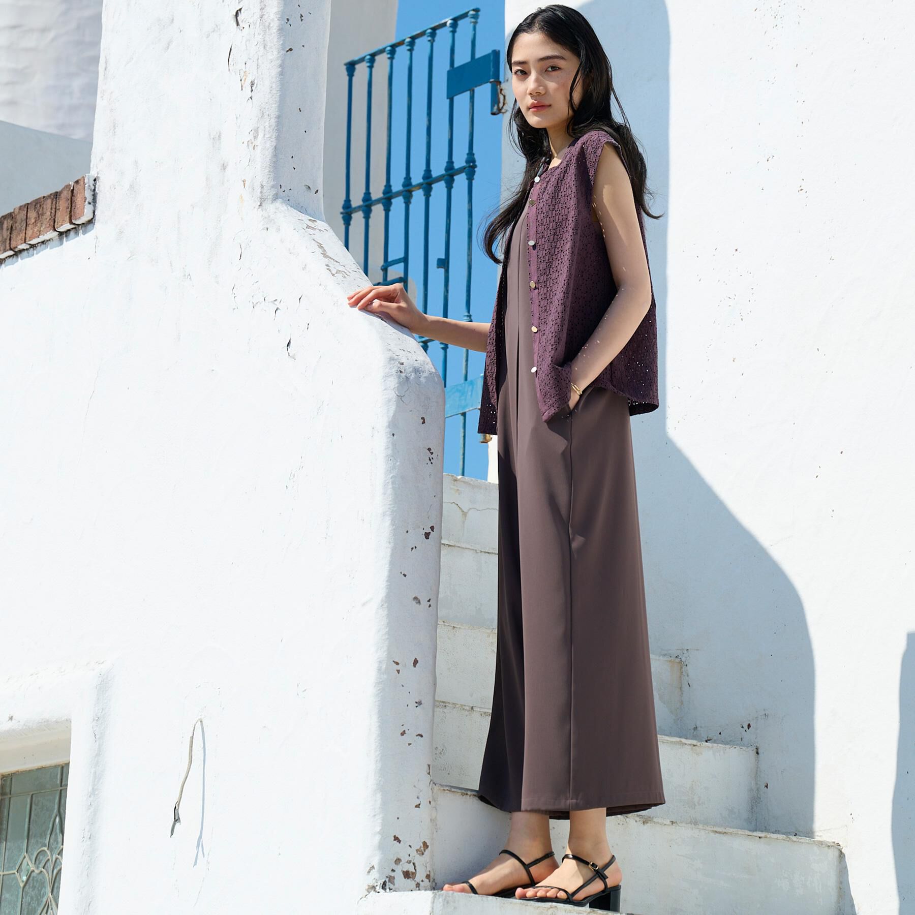 grove「一枚でこなれる、大人のイージーサロペット」|オールインワン|