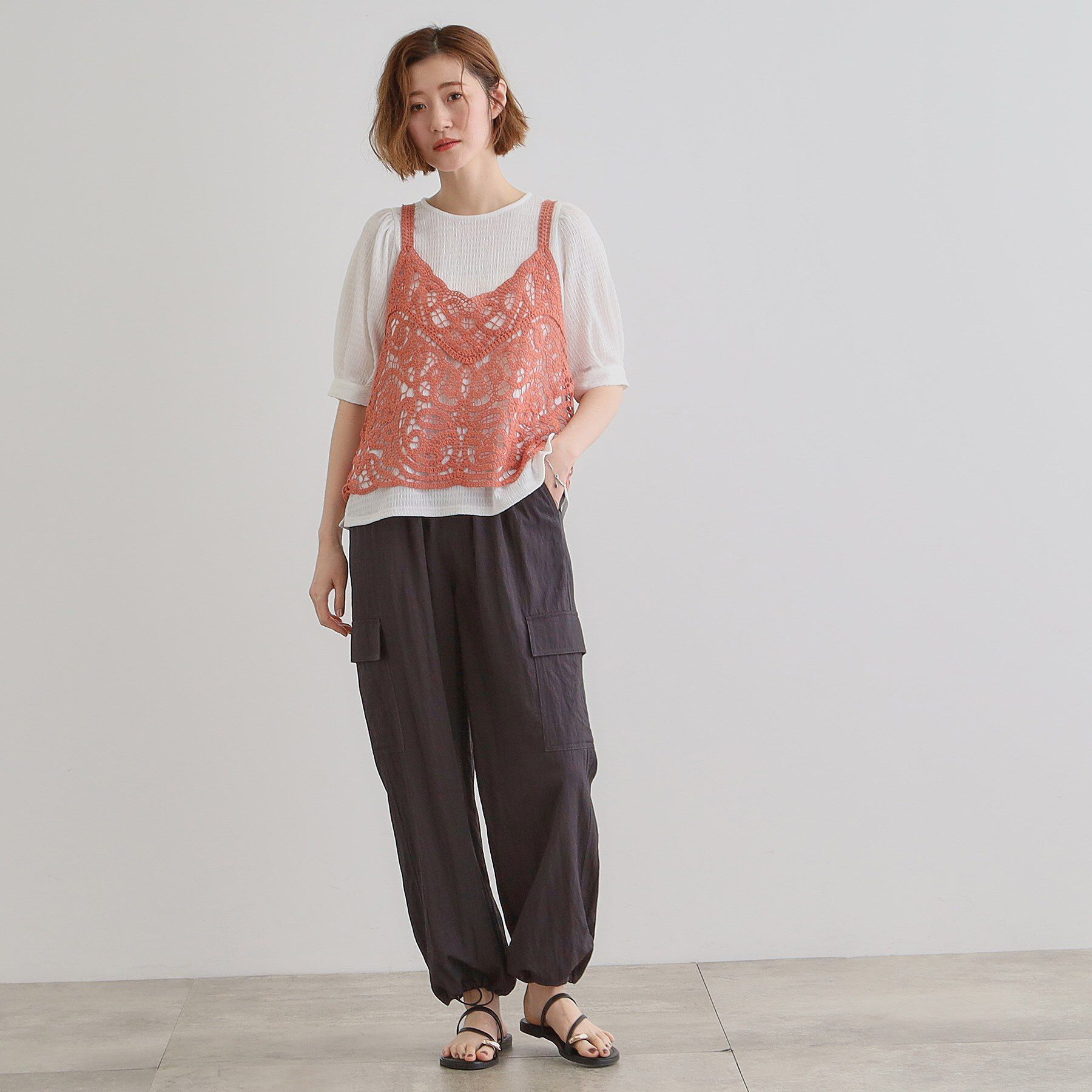 grove「1枚でお洒落に決まるレースビスチェ&times;ブラウスSET」|シャツ・ブラウス|