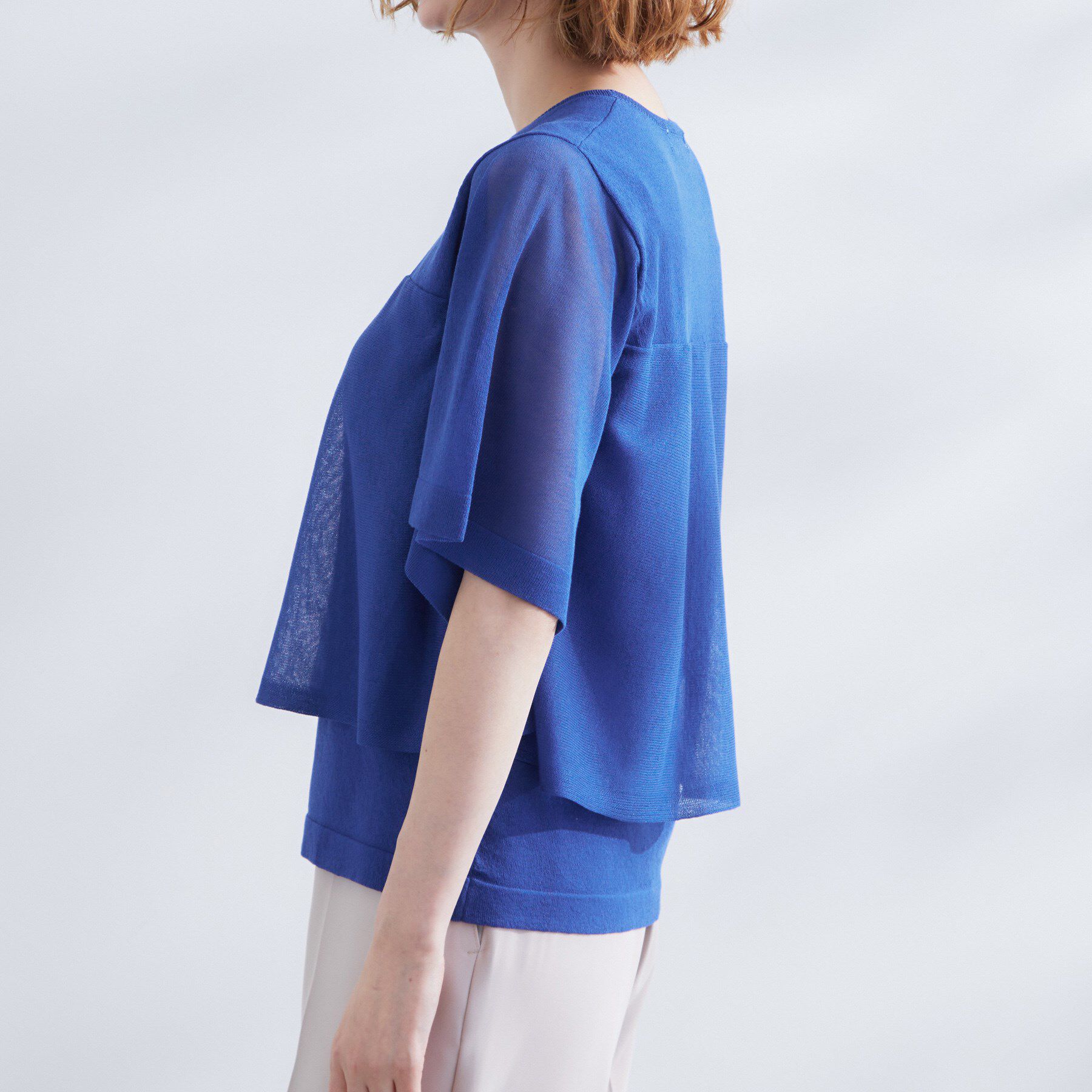 grove「シアーな軽やかさフロントシアーフレアニット」|ニット・セーター|