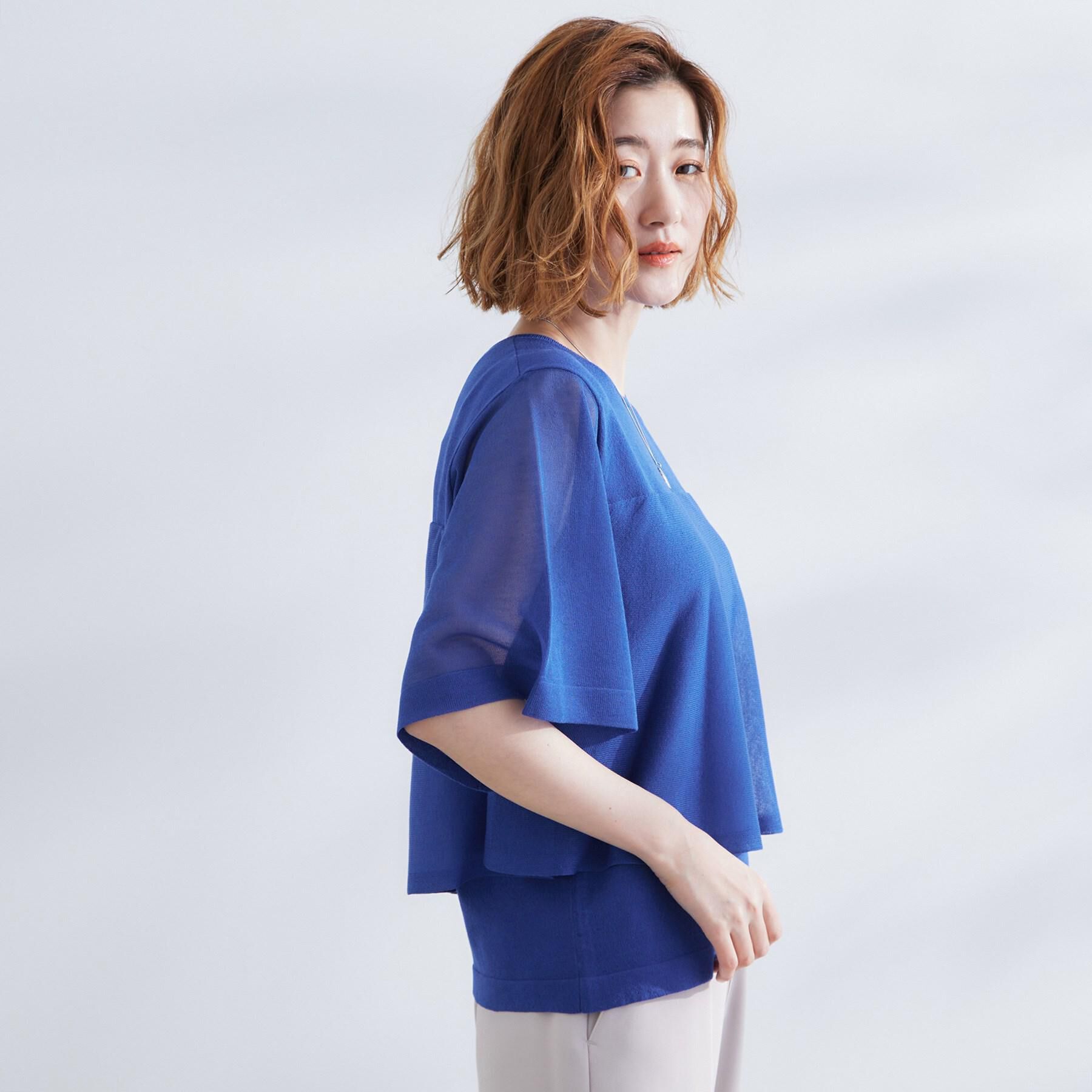 grove「シアーな軽やかさフロントシアーフレアニット」|ニット・セーター|