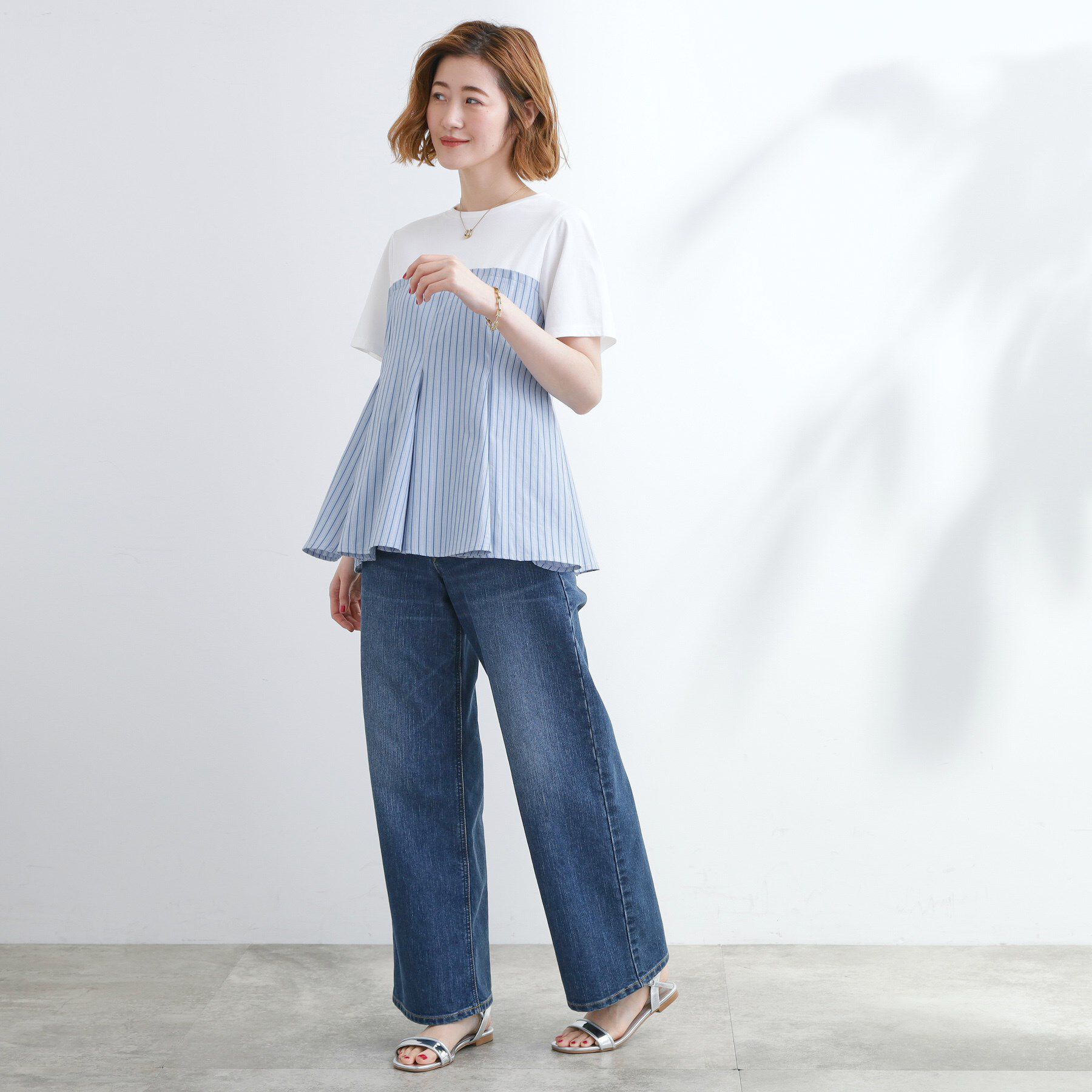 grove「贅沢フレアーが高見え ドッキングビスチェT」|Tシャツ・カットソー|