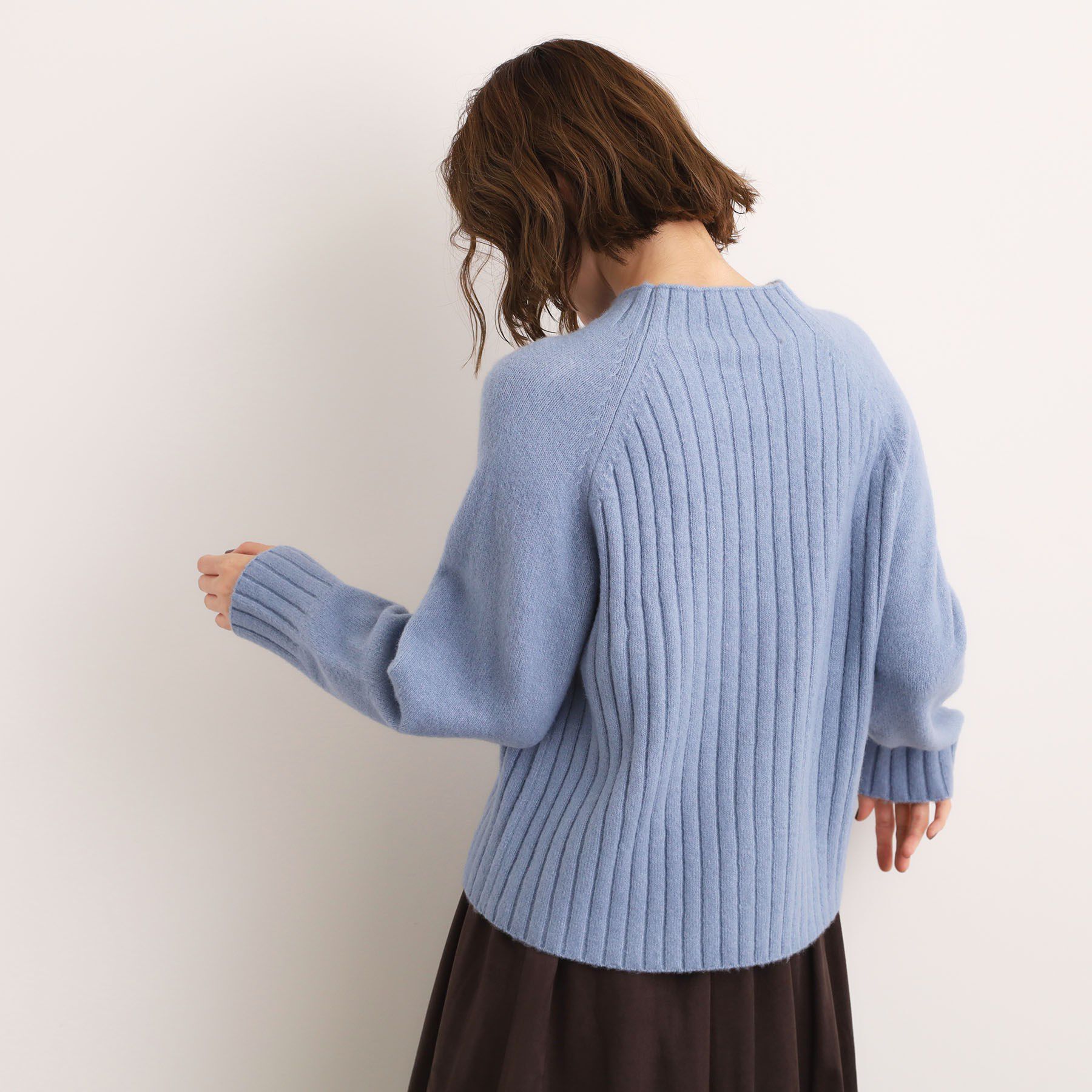 grove「【洗える】バックリブ切替ニット」|ニット・セーター|