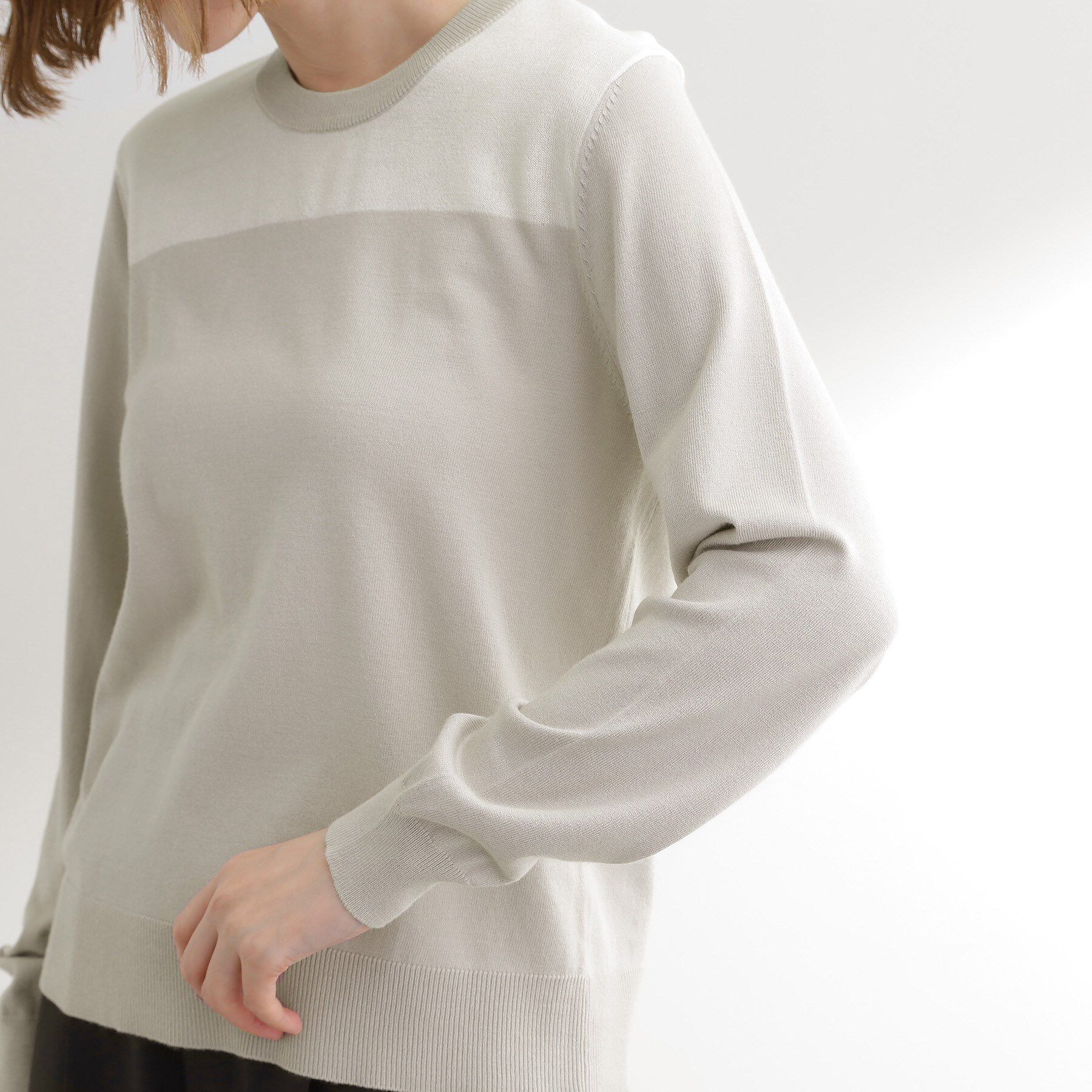 grove「【アンサンブル対応】バイカラー切替ニット」|ニット・セーター|