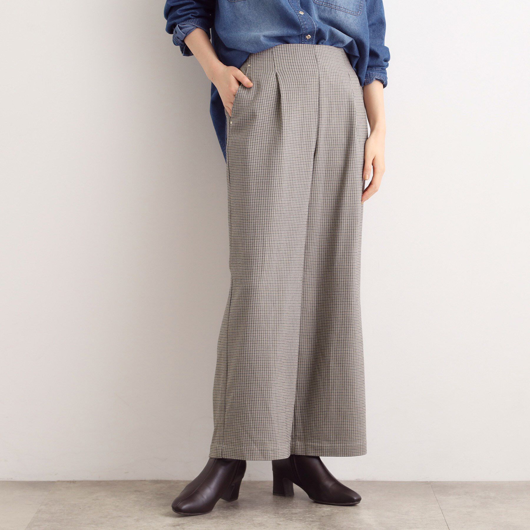 grove「【選べる着丈/多機能】裏起毛ハイパーストレッチワイドパンツ」|その他|ガンクラブチェック(