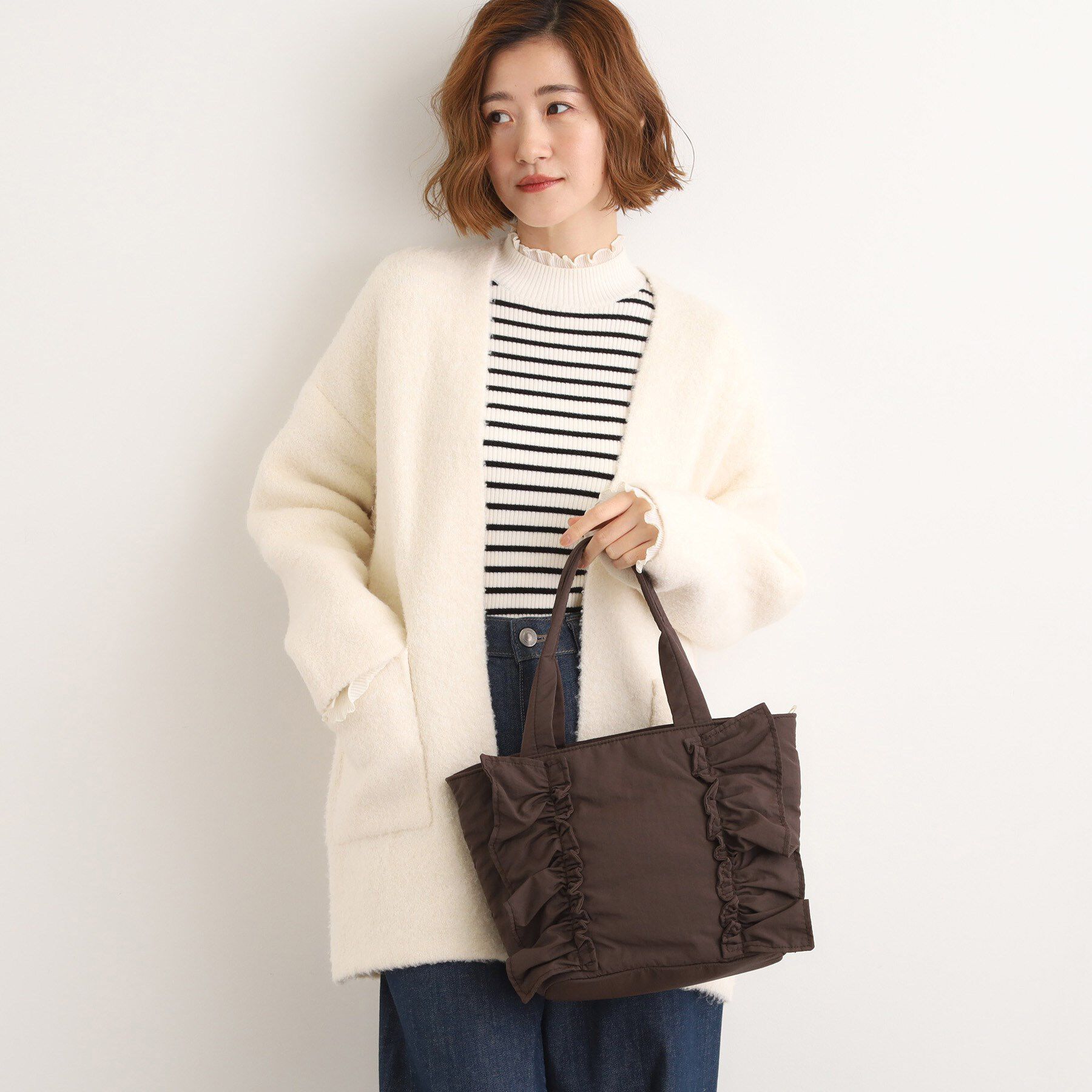 grove「【撥水】縦フリル2WAYトート」|トートバッグ|