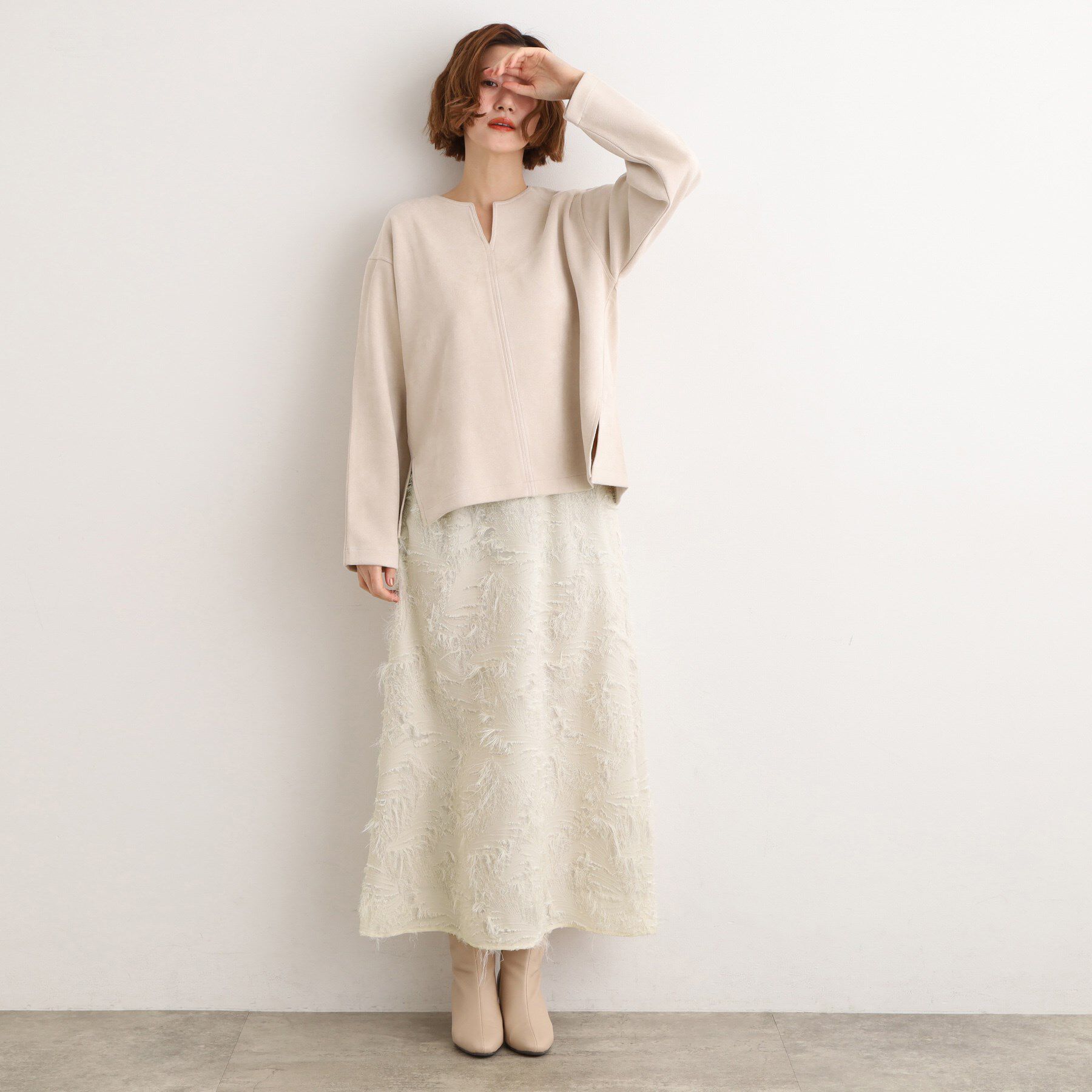 grove「纏うだけで気分が華やぐ　主役級シャギースカート」|スカート|