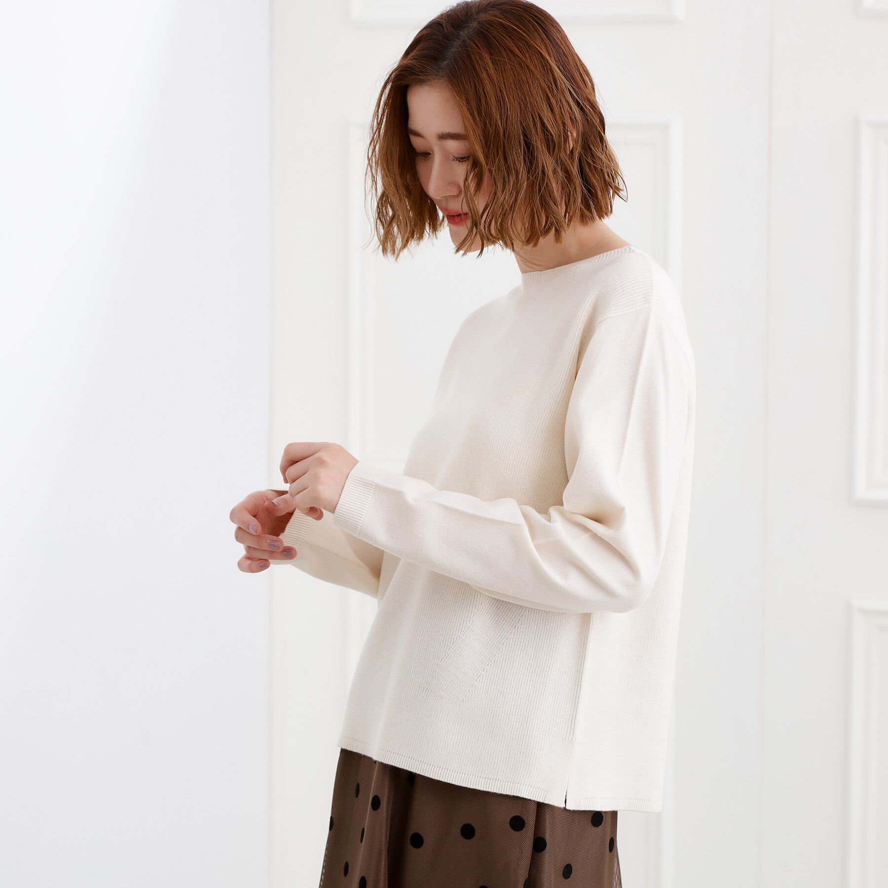 grove「高評価！【洗濯機OK】ベーシックニット【毛玉軽減】」|ニット・セーター|