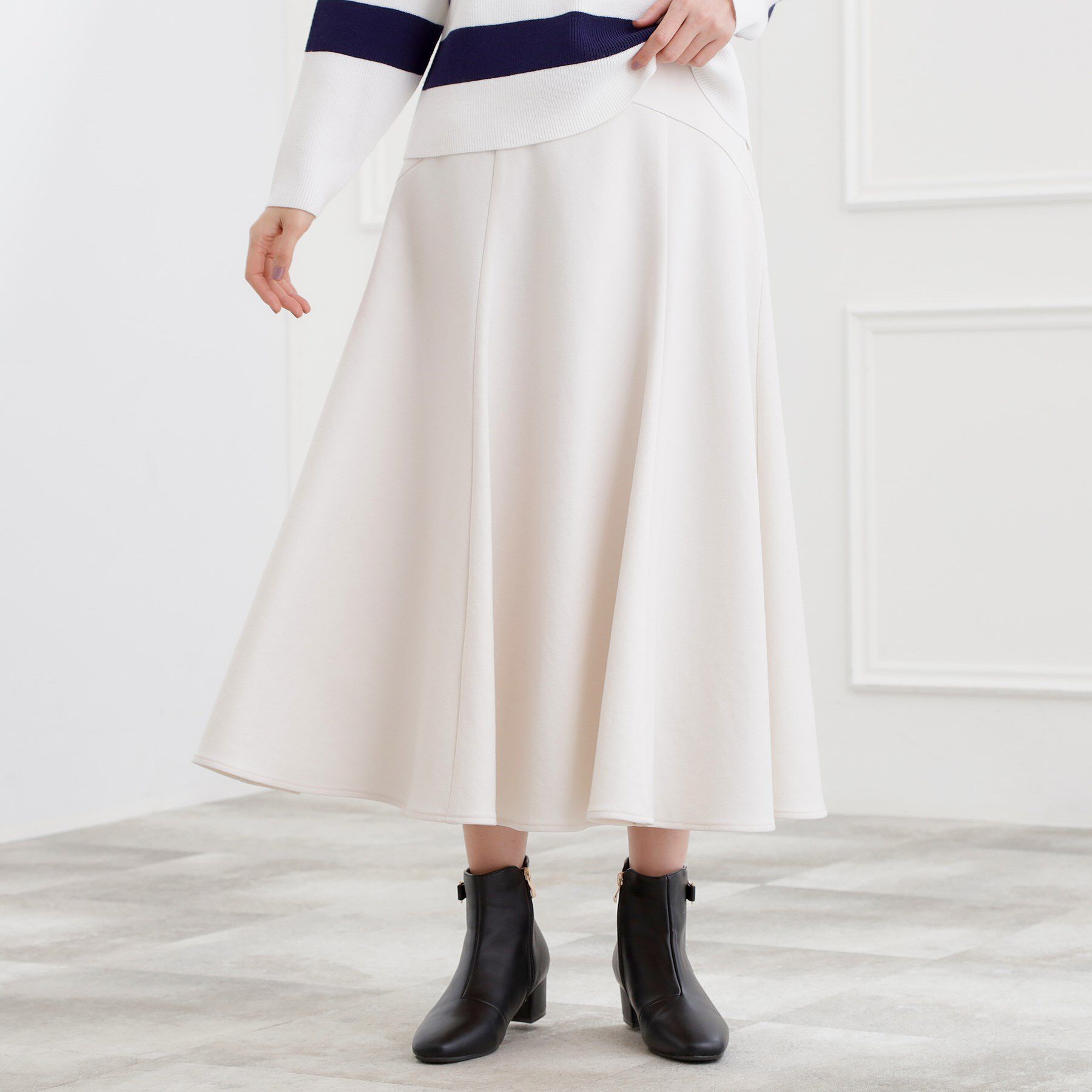 grove「ウーリッシュフレアスカート」|スカート|グレージュ(050)