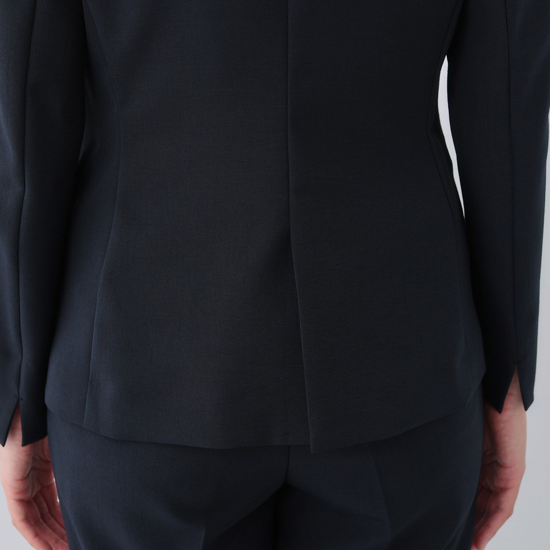 INDIVI「【定番スーツ／UVケア／洗える】ウール調ノーカラージャケット」|スーツ|