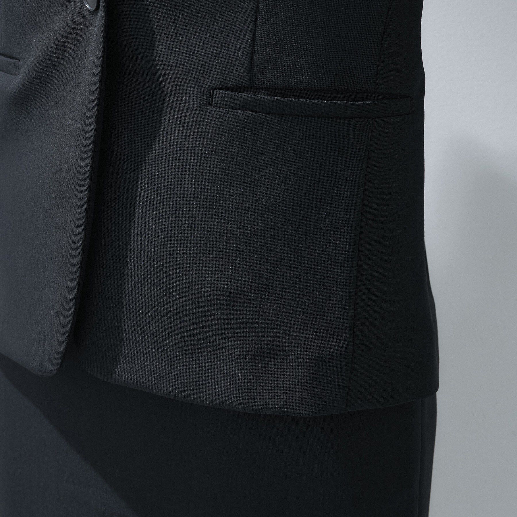 INDIVI「【定番スーツ／UVケア／洗える】ウール調ノーカラージャケット」|スーツ|