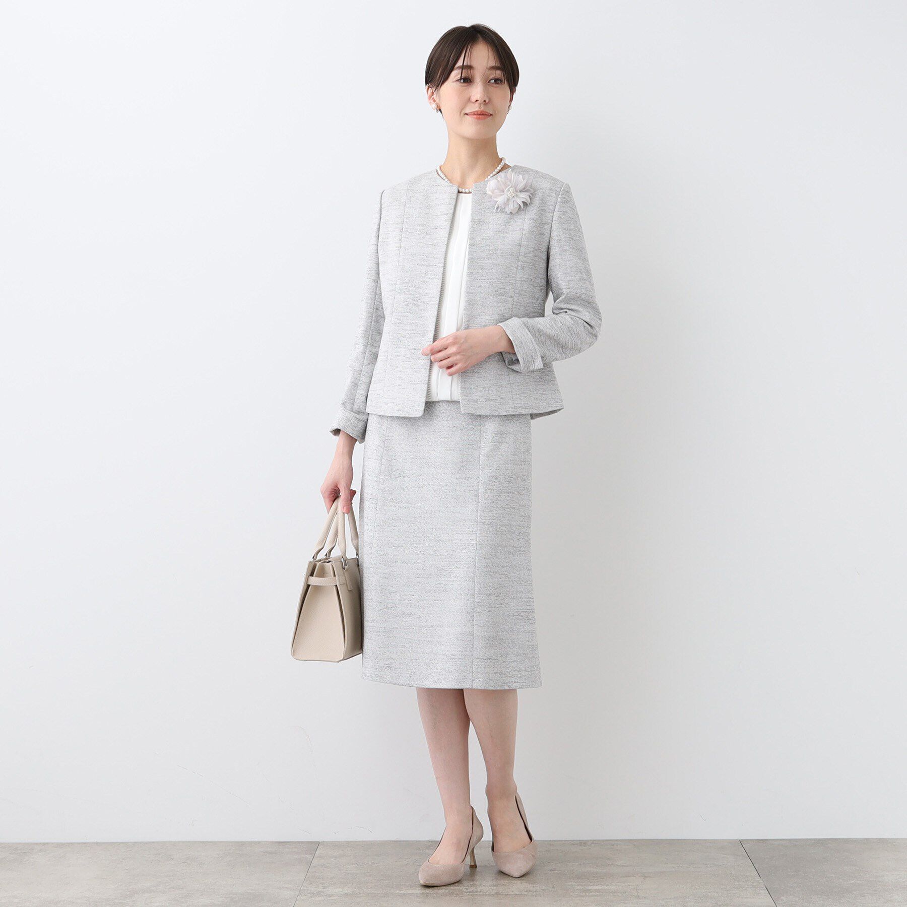 INDIVI「【洗える】ストレッチツィ―ドセミフレアスカート」|スカート|