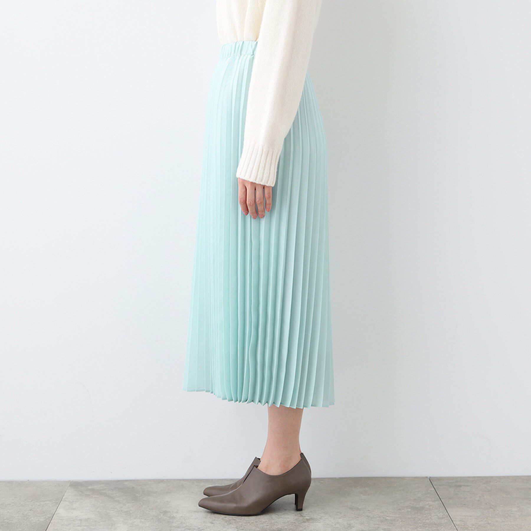 INDIVI「【洗える／ウエストゴム】アコーディオン調プリーツスカート」|スカート|