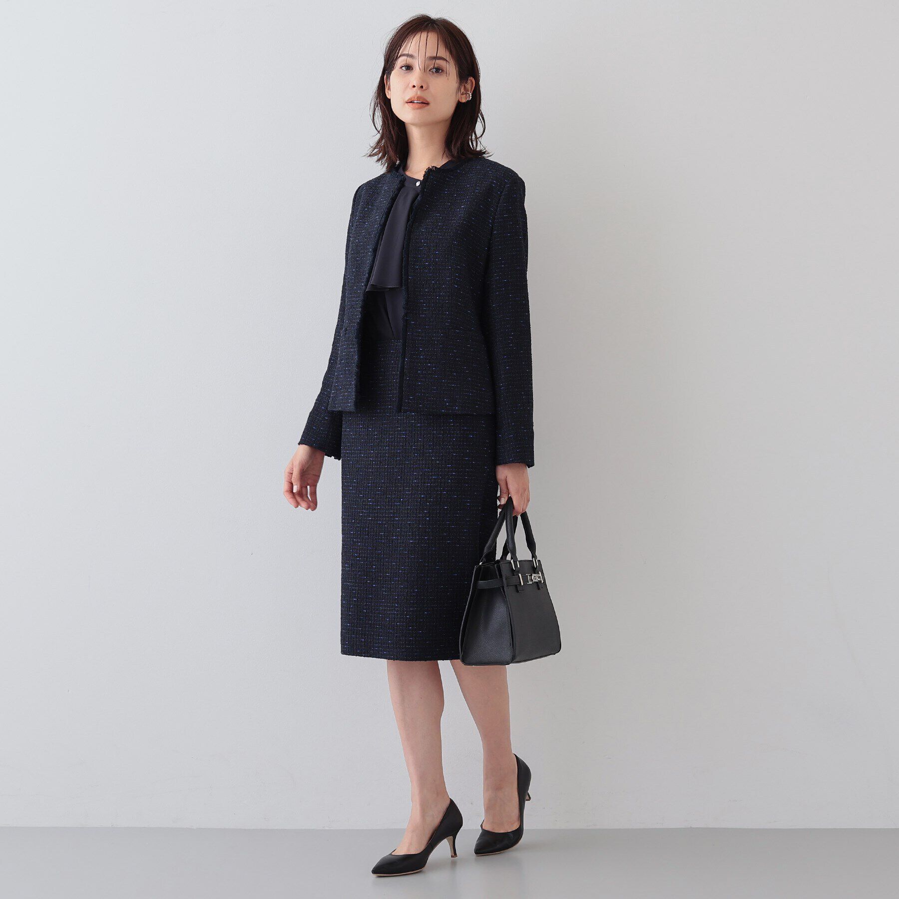 INDIVI「【日本製／オリジナル素材】ツィードスカート」|スーツ|