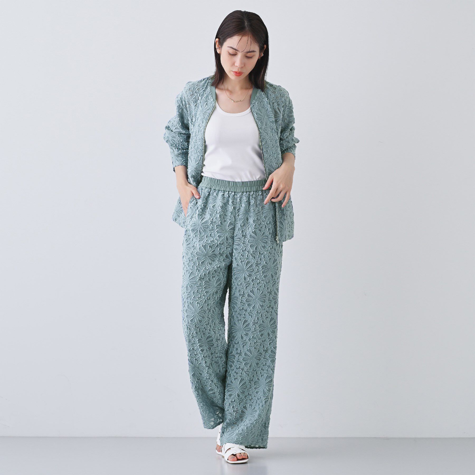 INDIVI「【日本製／SETUP可能】ワイドイージーパンツ」|その他|