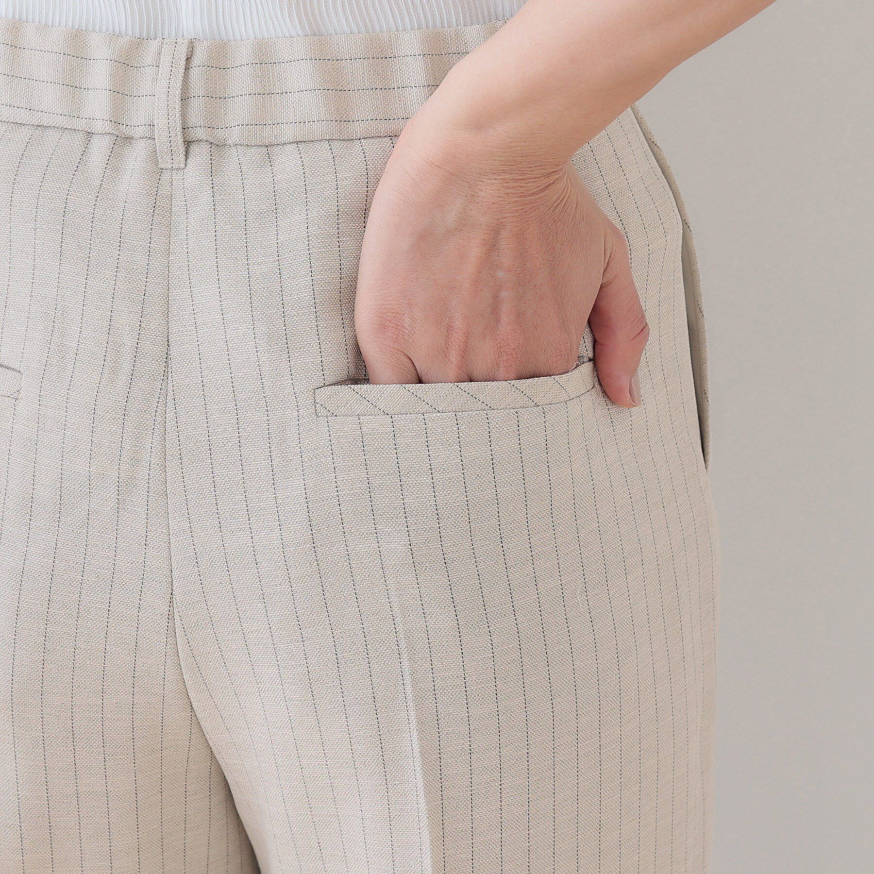 INDIVI「【こなれSETUP】リネンライクワイドパンツ」|その他|