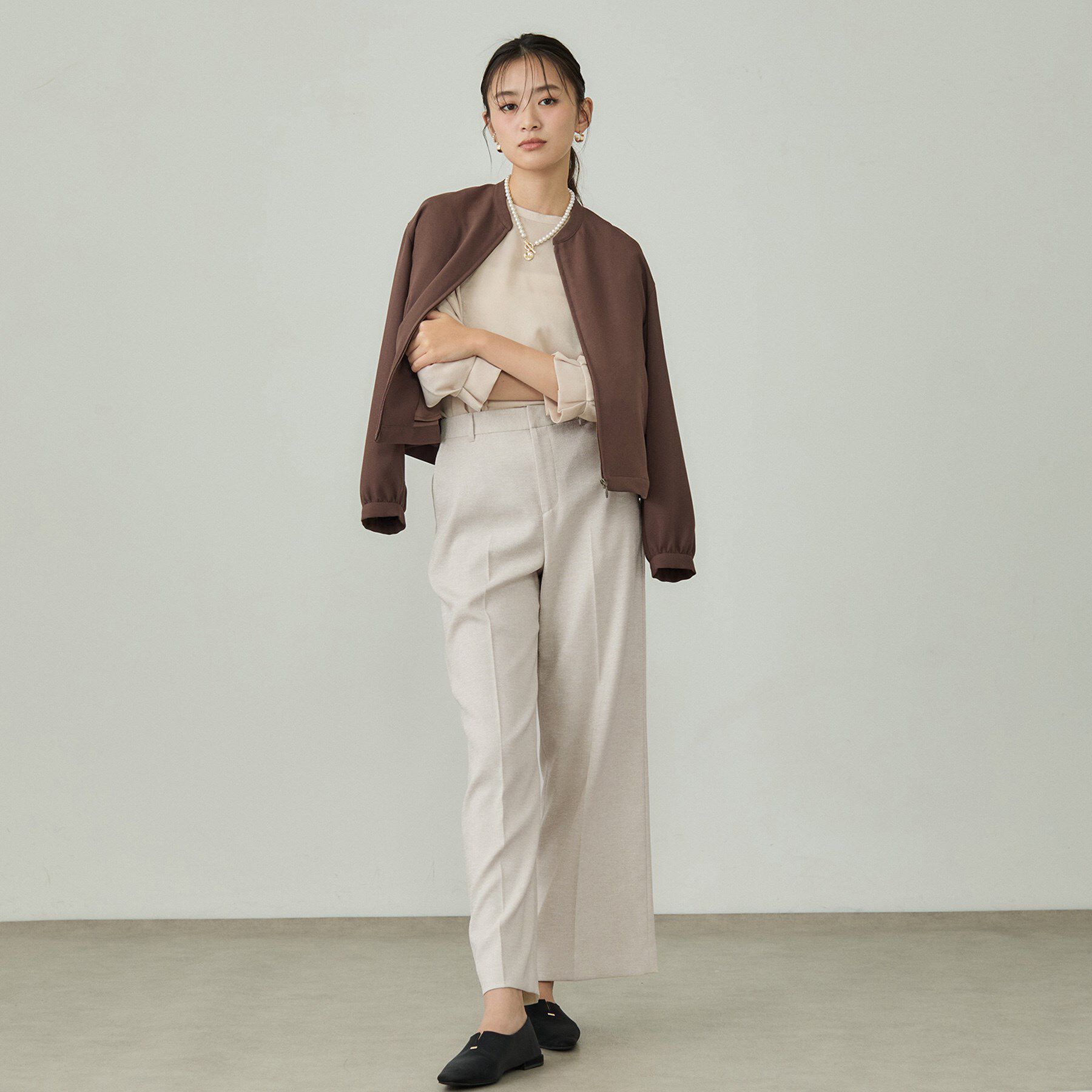 INDIVI「【こなれSETUP】リネンライクワイドパンツ」|その他|