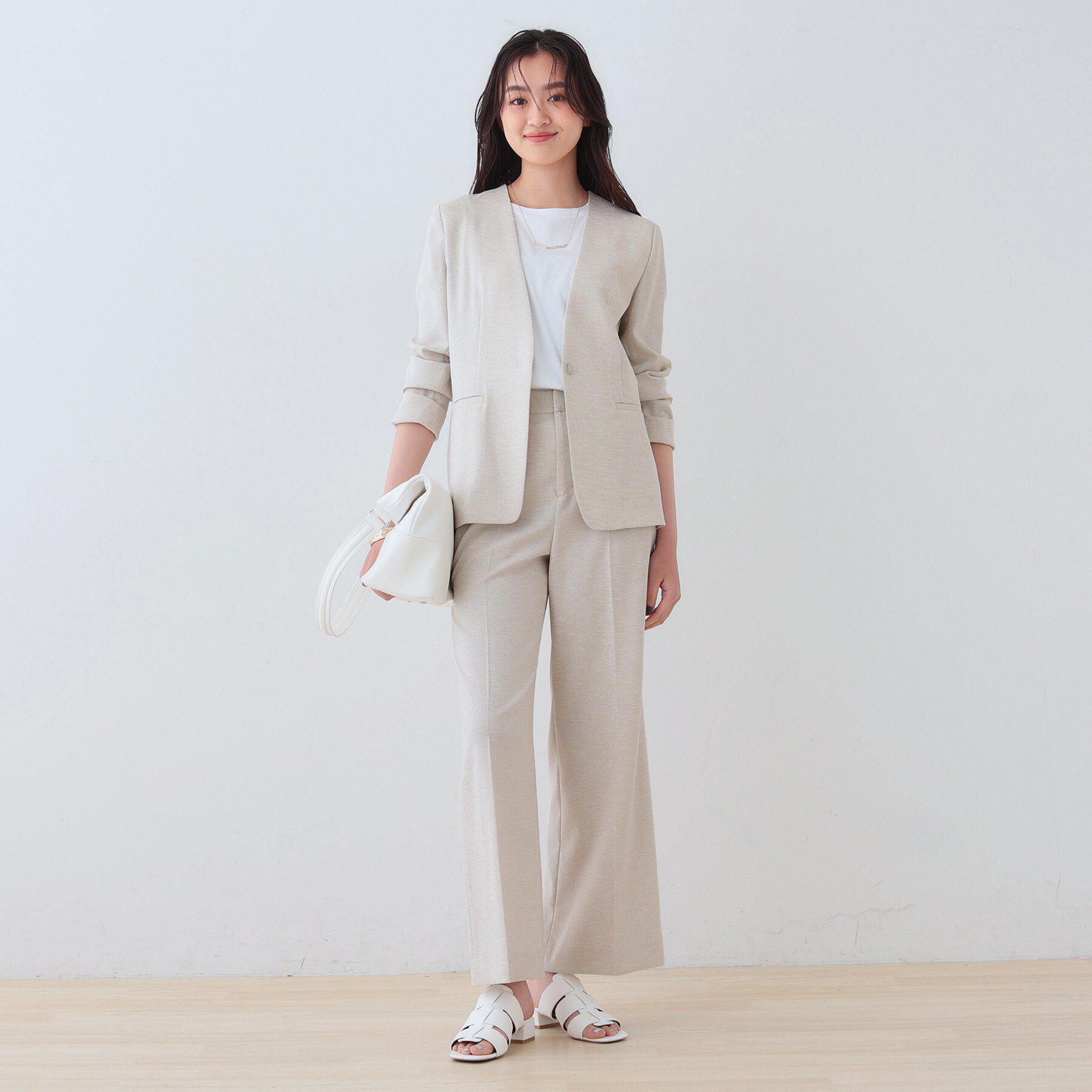 INDIVI「【こなれSETUP】リネンライクワイドパンツ」|その他|