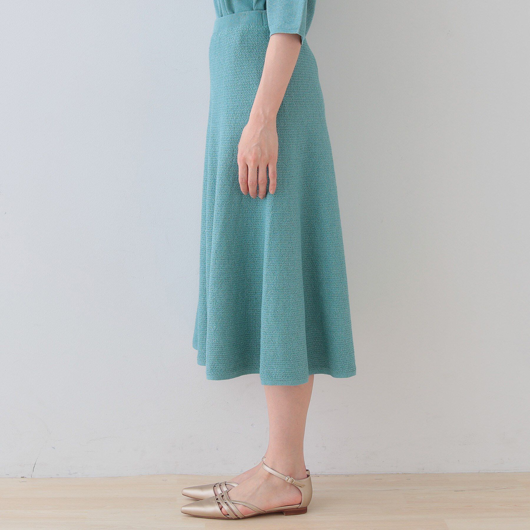 INDIVI「【洗える／和紙混素材／SETUP可能】フレアスカート」|スカート|