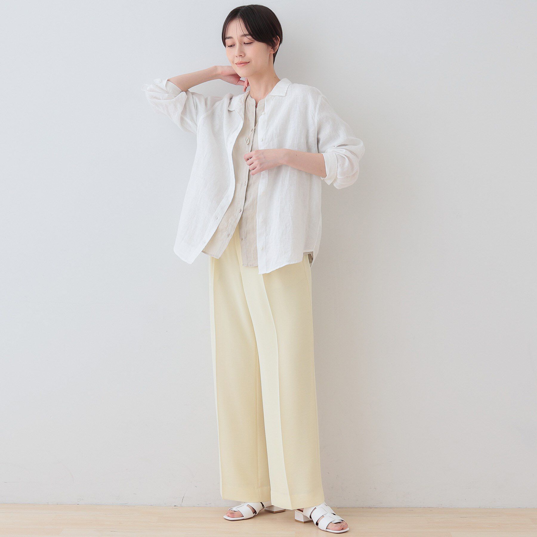 INDIVI「【毎年人気！／フレンチリネン】ベーシックシャツ」|シャツ・ブラウス|