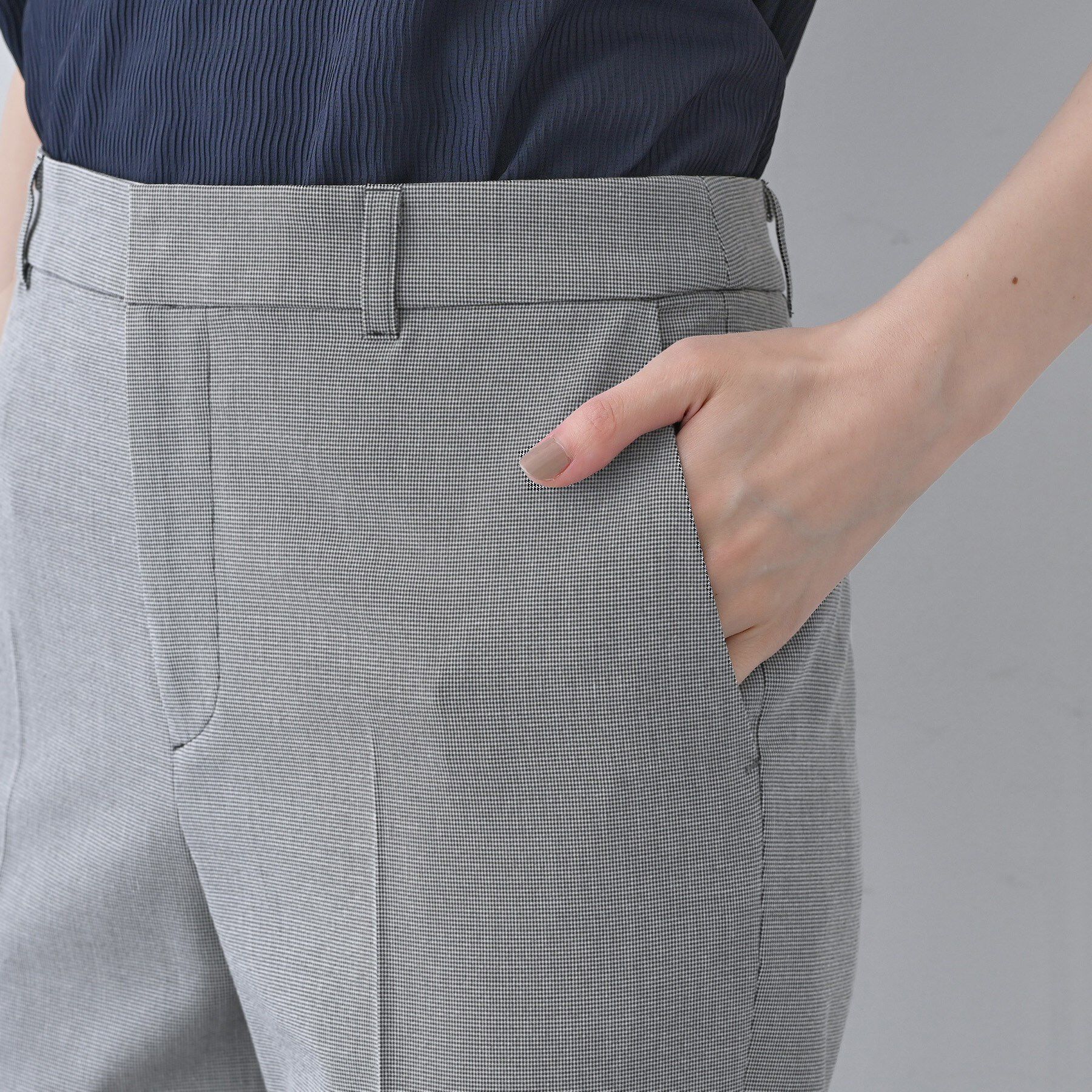 INDIVI「【洗える／夏スーツ】ミニ千鳥柄ストレートパンツ」|その他|