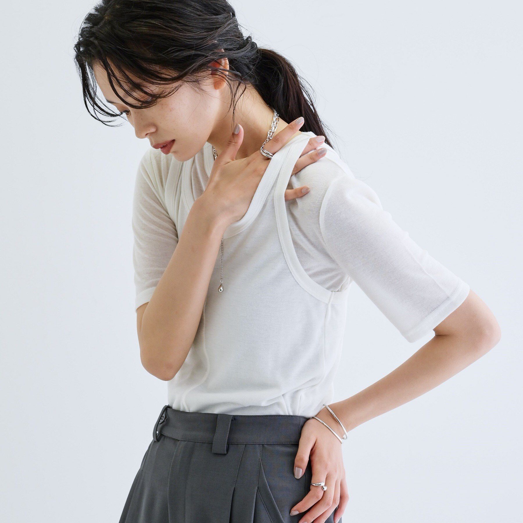 GALLEST「タンクセットテレコTシャツ」|Tシャツ・カットソー|