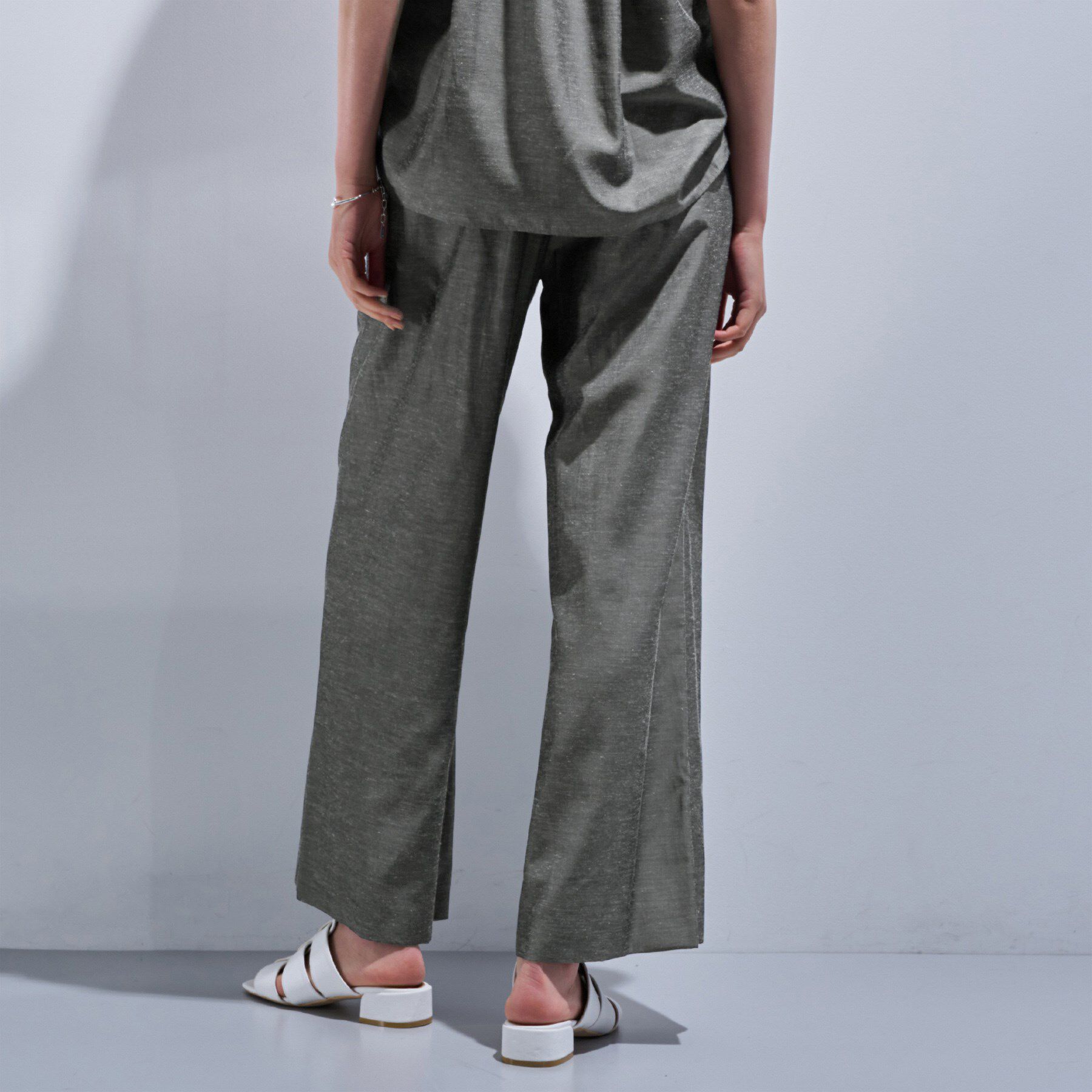 INDIVI「【日本製／SETUP可能】ソフトダンガリーワイドパンツ」|その他|