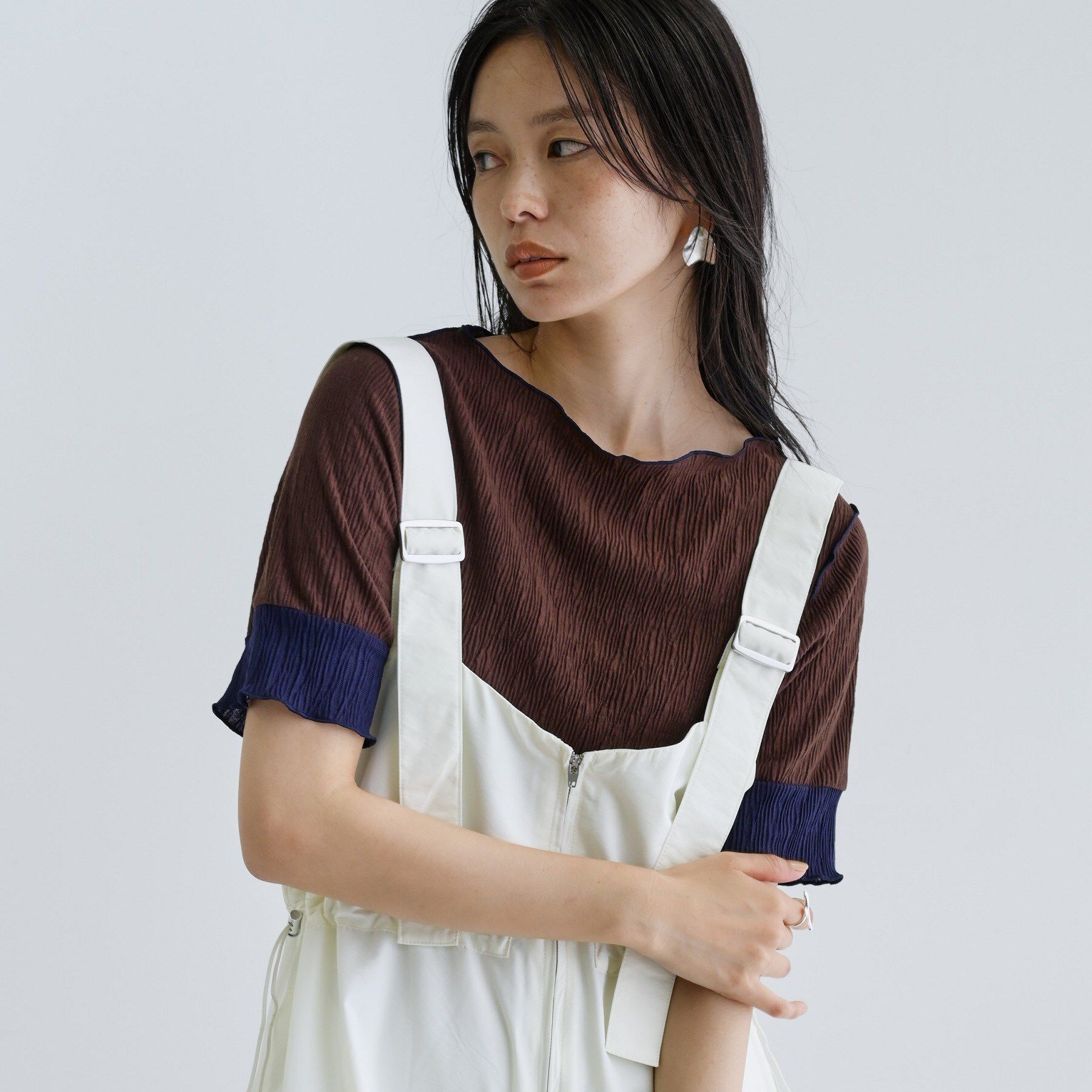 GALLEST「【一部店舗限定】バイカラープリーツカットソー」|Tシャツ・カットソー|