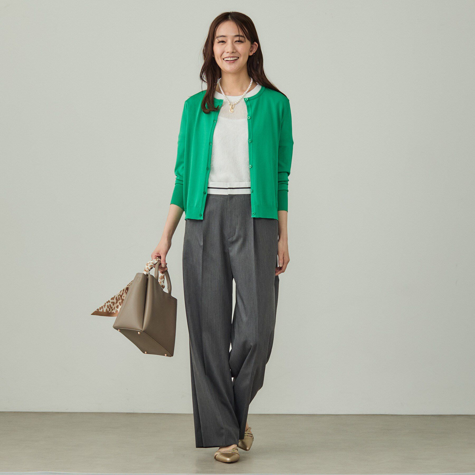 INDIVI「【通年活躍！／アンサンブル可能】クルーネックカーディガン」|カーディガン|