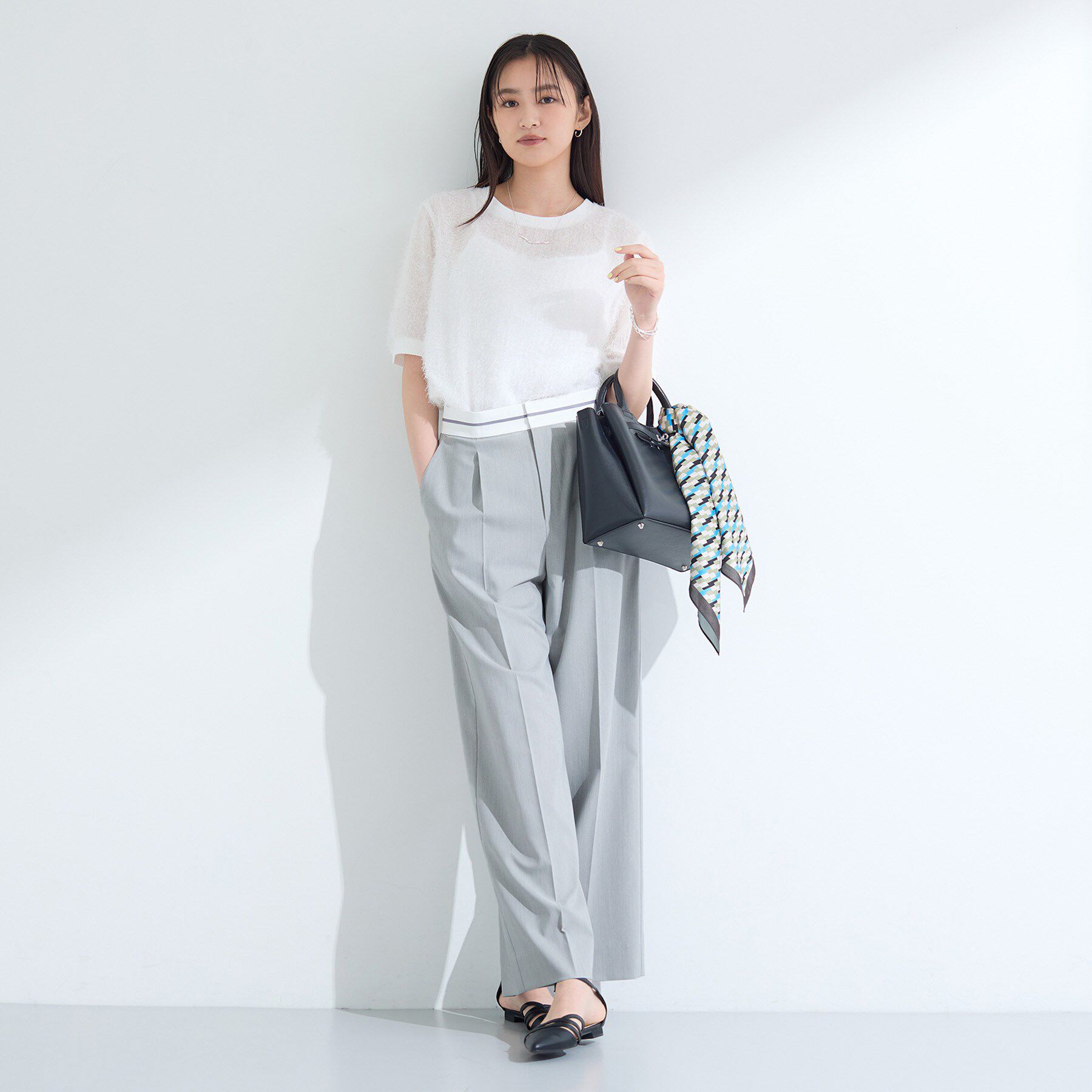 INDIVI「【ウール調素材】ベルトデザインワイドパンツ」|その他|