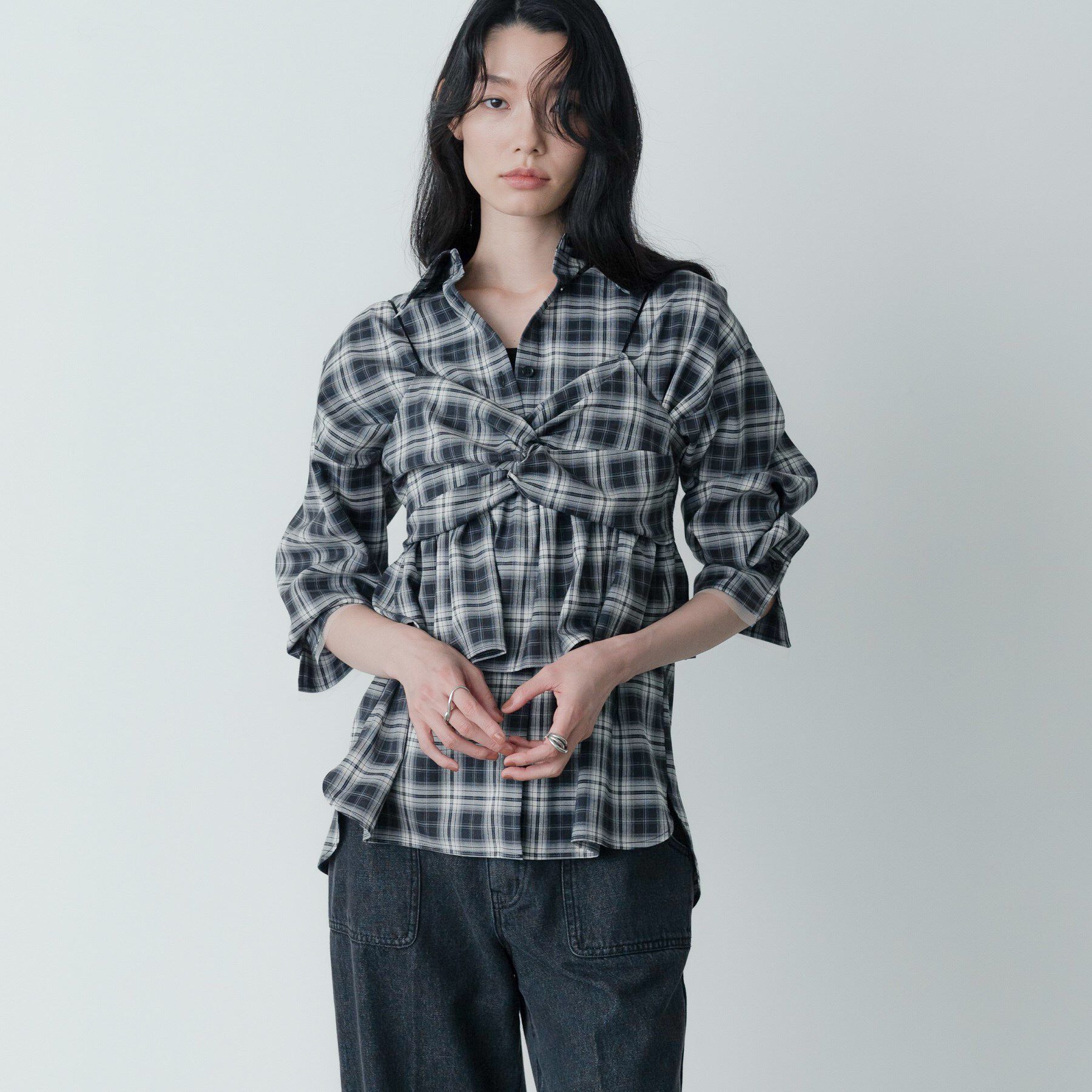 GALLEST「オンブレチェックビスチェ」|キャミソール|