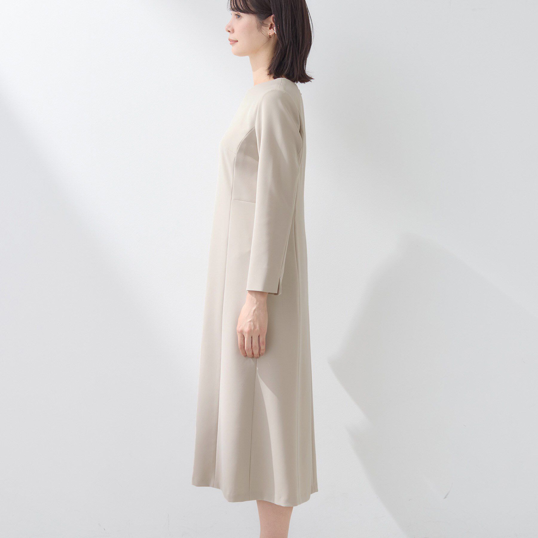 INDIVI「【上品光沢／SETUP可能】スタイルUPワンピース」|ワンピース|