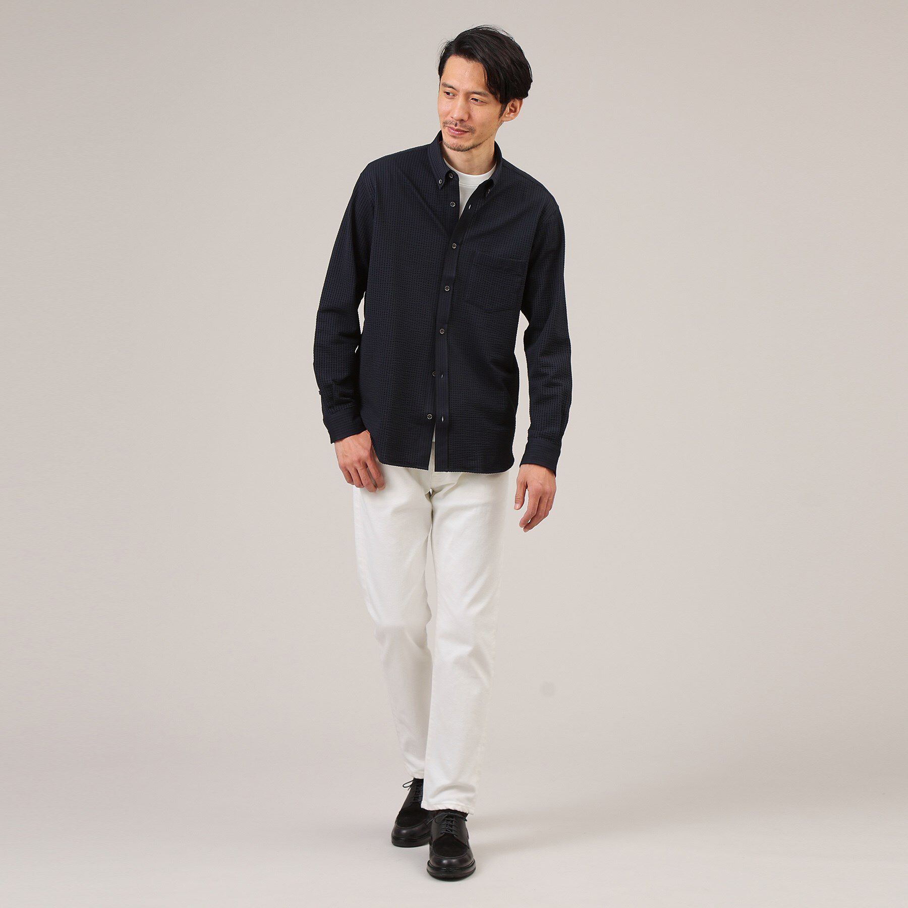 TAKEO KIKUCHI「【抗菌防臭/シーズンレス】シアサッカー ジャージシャツ」|シャツ・ブラウス|