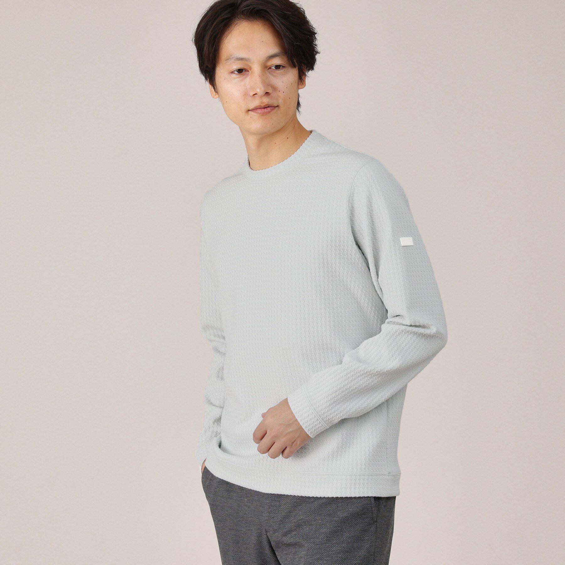 TAKEO KIKUCHI「【Made in JAPAN】千鳥柄 ストレッチ プルオーバー」|Tシャツ・カットソー|