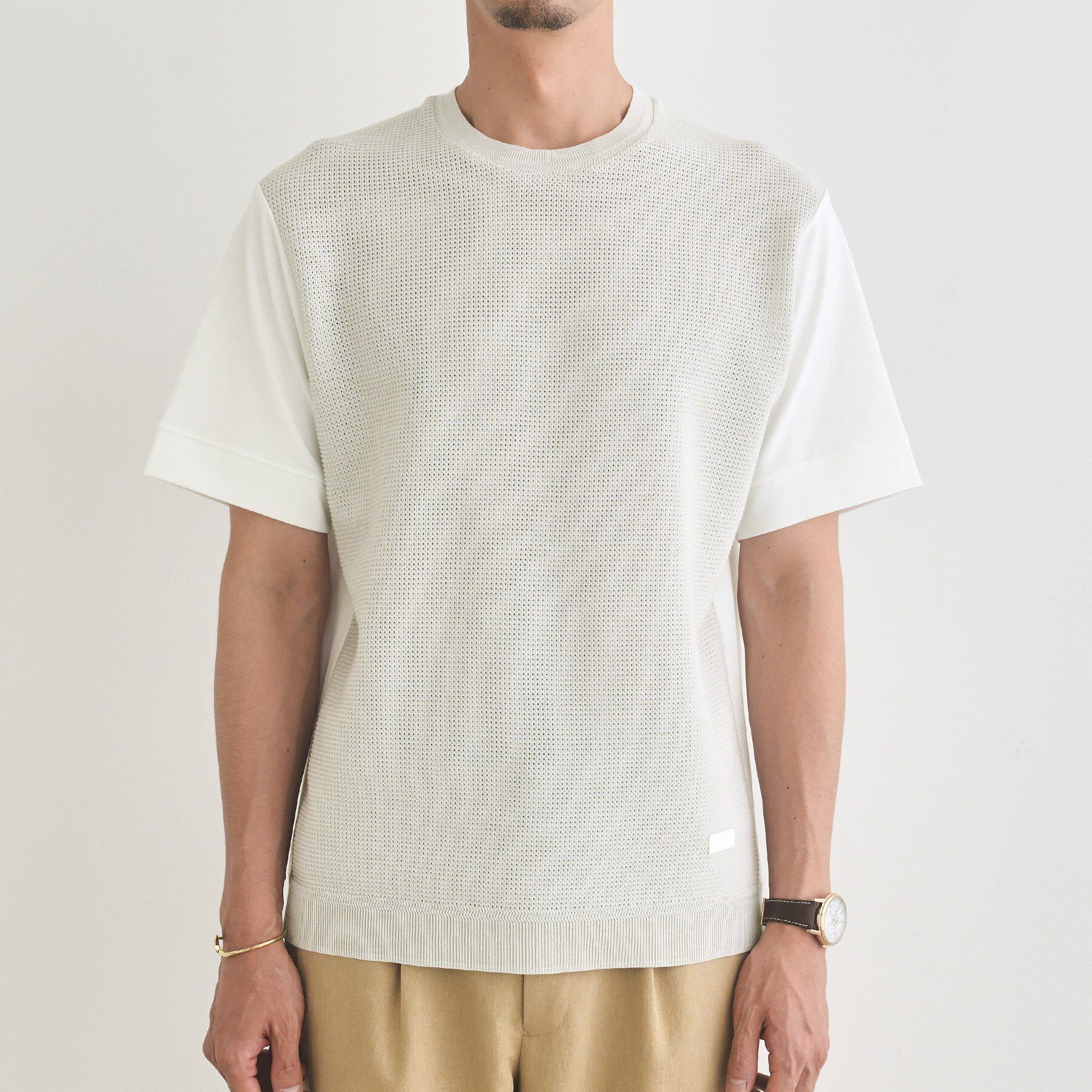 TAKEO KIKUCHI「テクスチャーニット コンビ カットソー」|Tシャツ・カットソー|