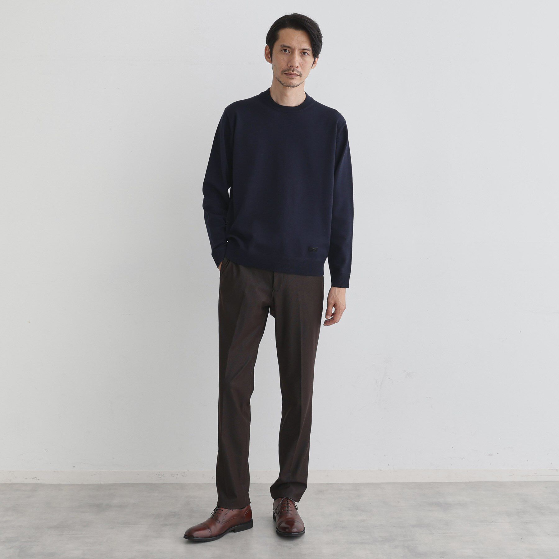 TAKEO KIKUCHI「【Sサイズ～】アンチピリング テーラードネック ニット」|ニット・セーター|