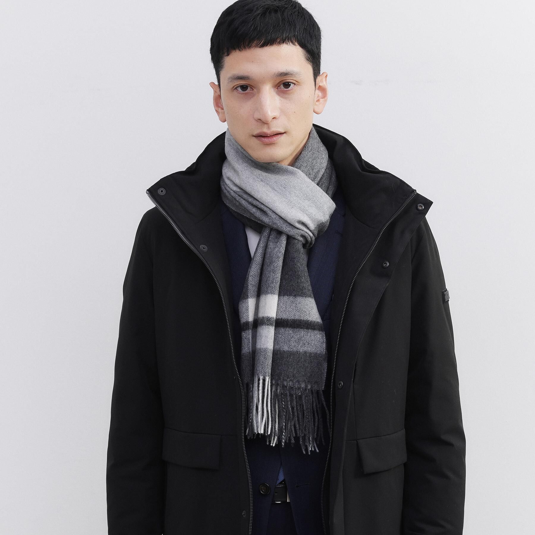 TAKEO KIKUCHI「【洗えるカシミヤ】 ピュアカシミヤ パネルチェックマフラー」|ストール|