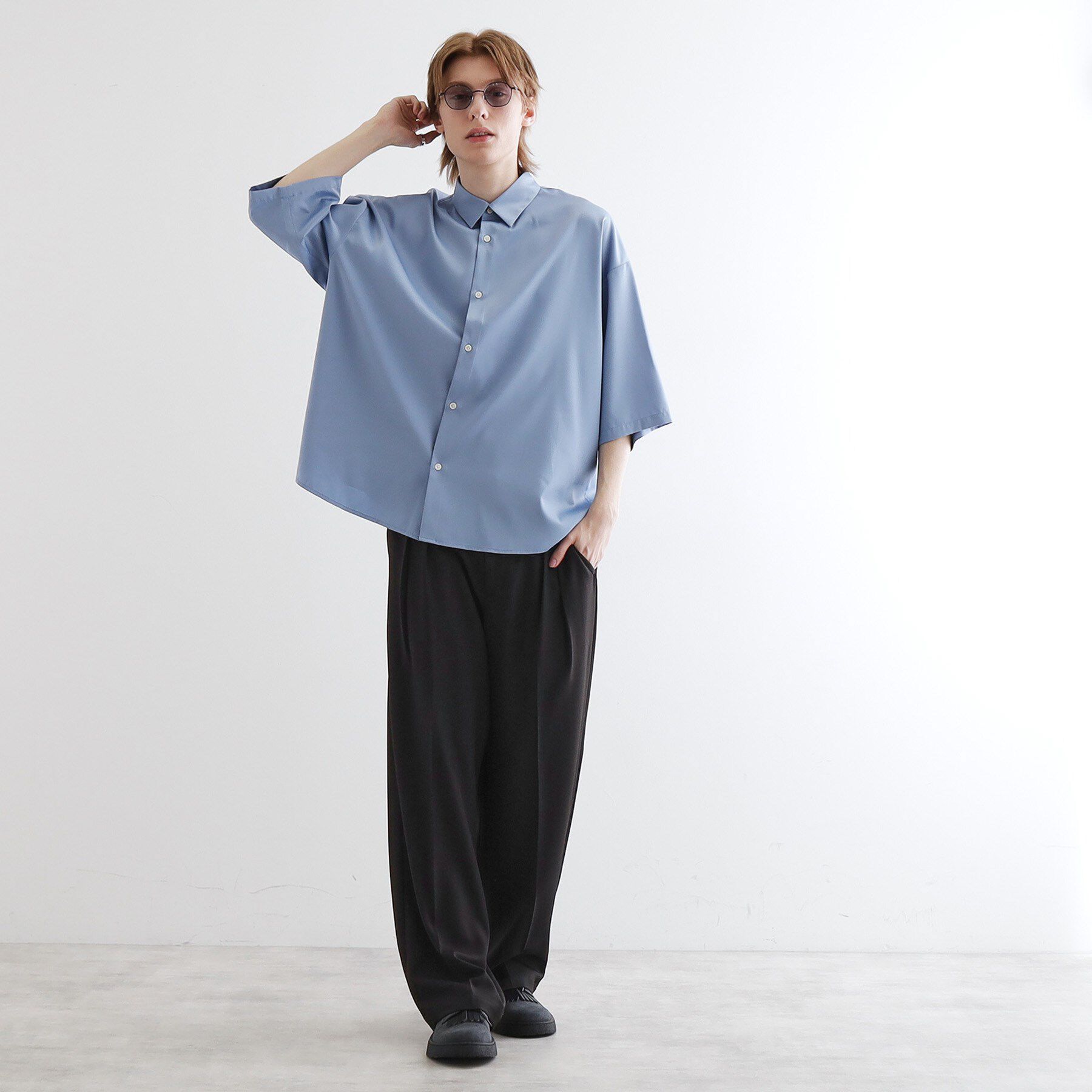 tk.TAKEO KIKUCHI「【WEB限定】無地/花柄アソートドレープ半袖シャツ」|シャツ・ブラウス|