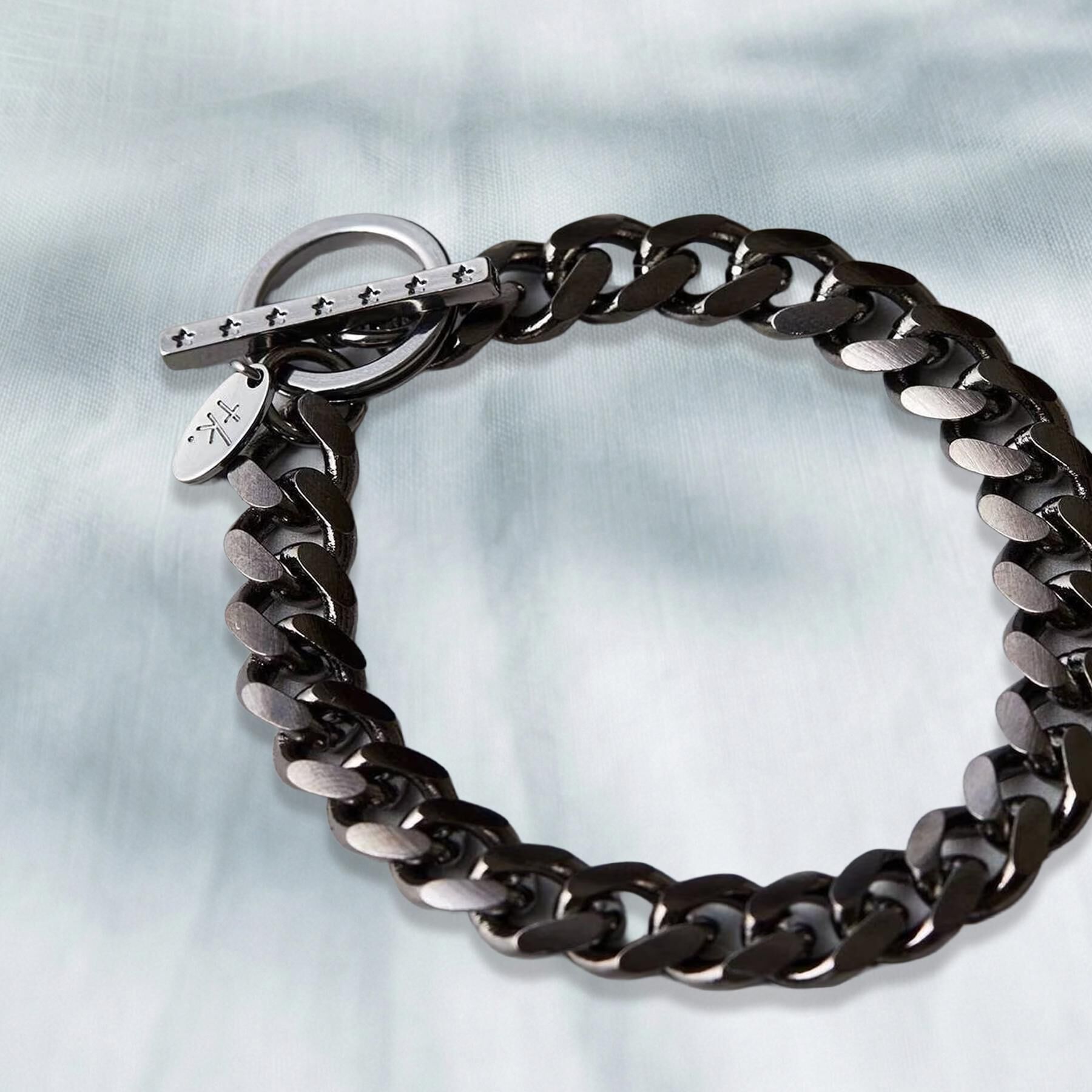 tk.TAKEO KIKUCHI「ASSORT DESIGN CHAIN BRACELET / アソートデザインチェーンブレスレット」|ブレスレット・バングル|ブラック(119)
