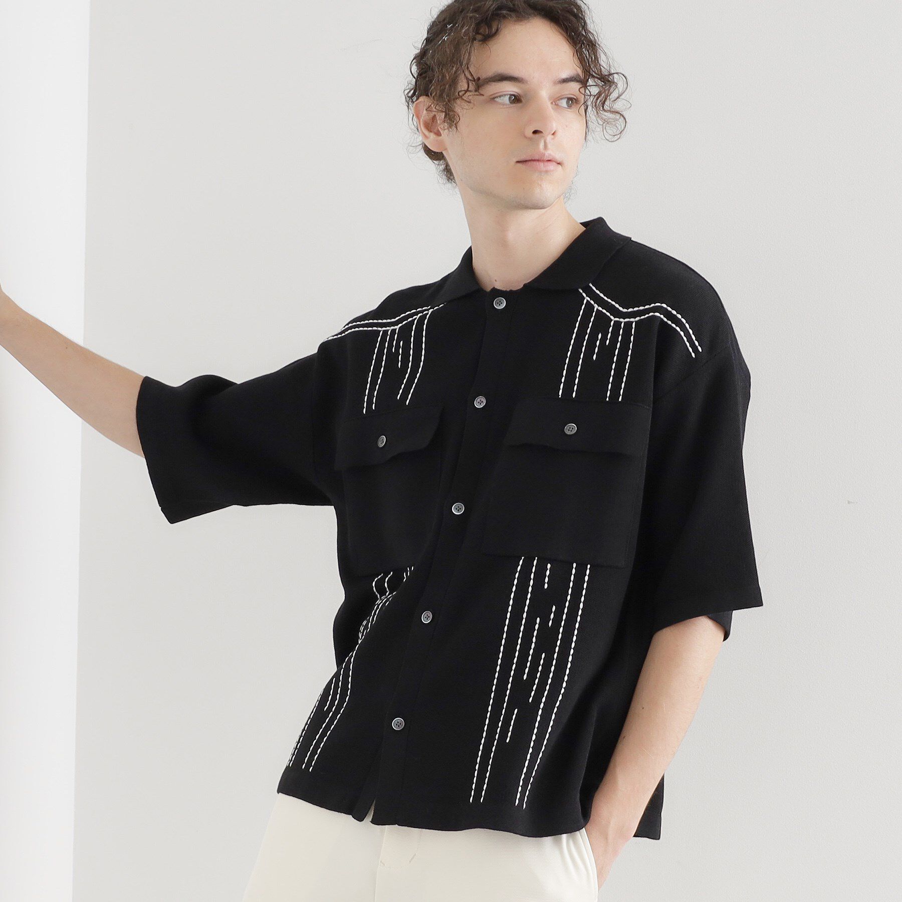 tk.TAKEO KIKUCHI「ウェスタンポロカーディガン」|カーディガン|ブラック(019)