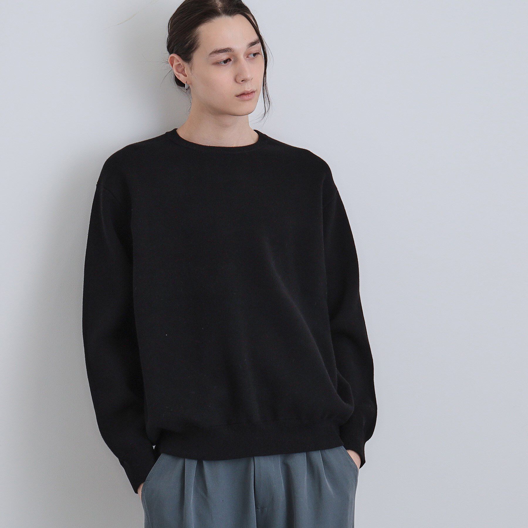 tk.TAKEO KIKUCHI「クルーネックニット」|ニット・セーター|ブラック(019)