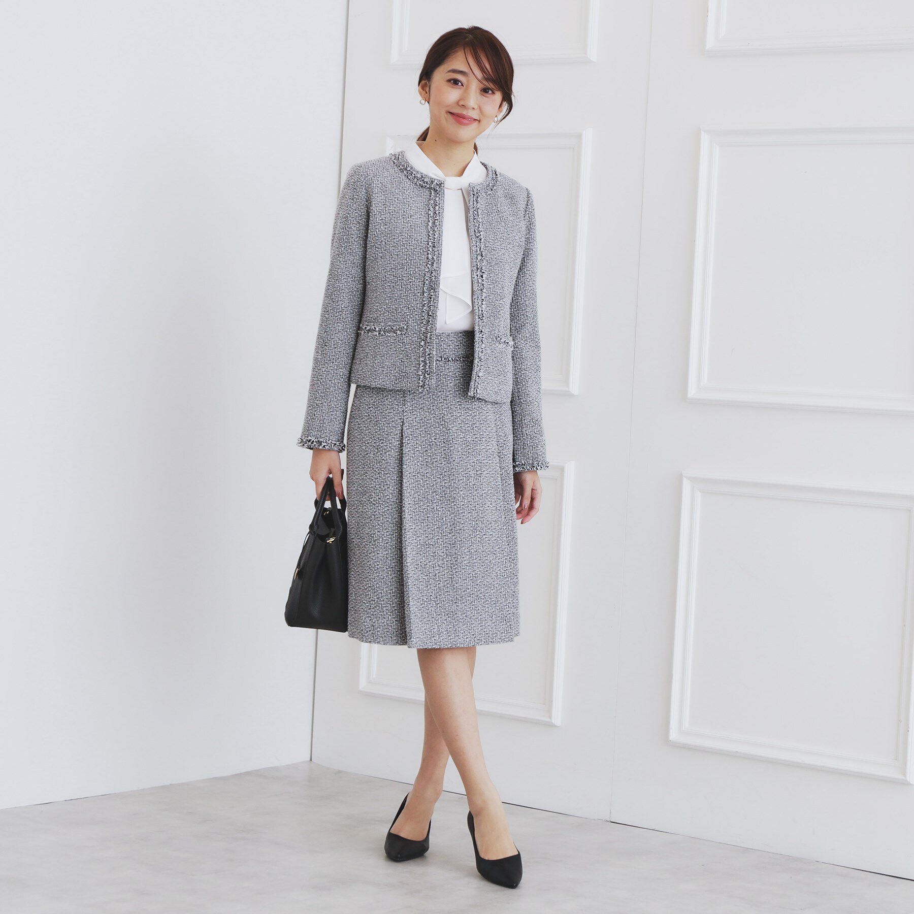 index「《通勤/セットアップ対応》Aラインツイードスカート【洗える】」|スカート|