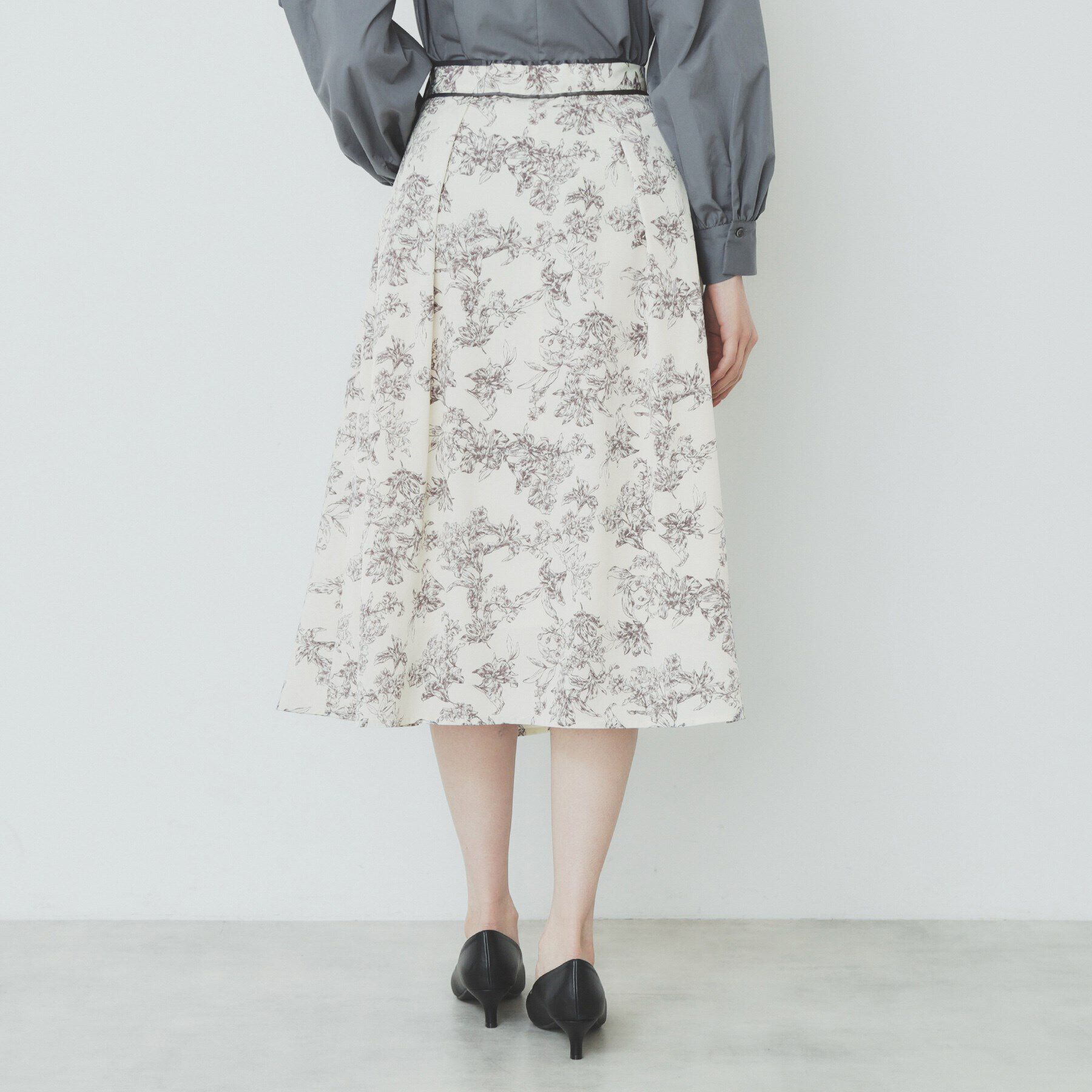 index「フラワープリントフレアスカート【洗濯機洗い可/イージーアイロン】」|スカート|